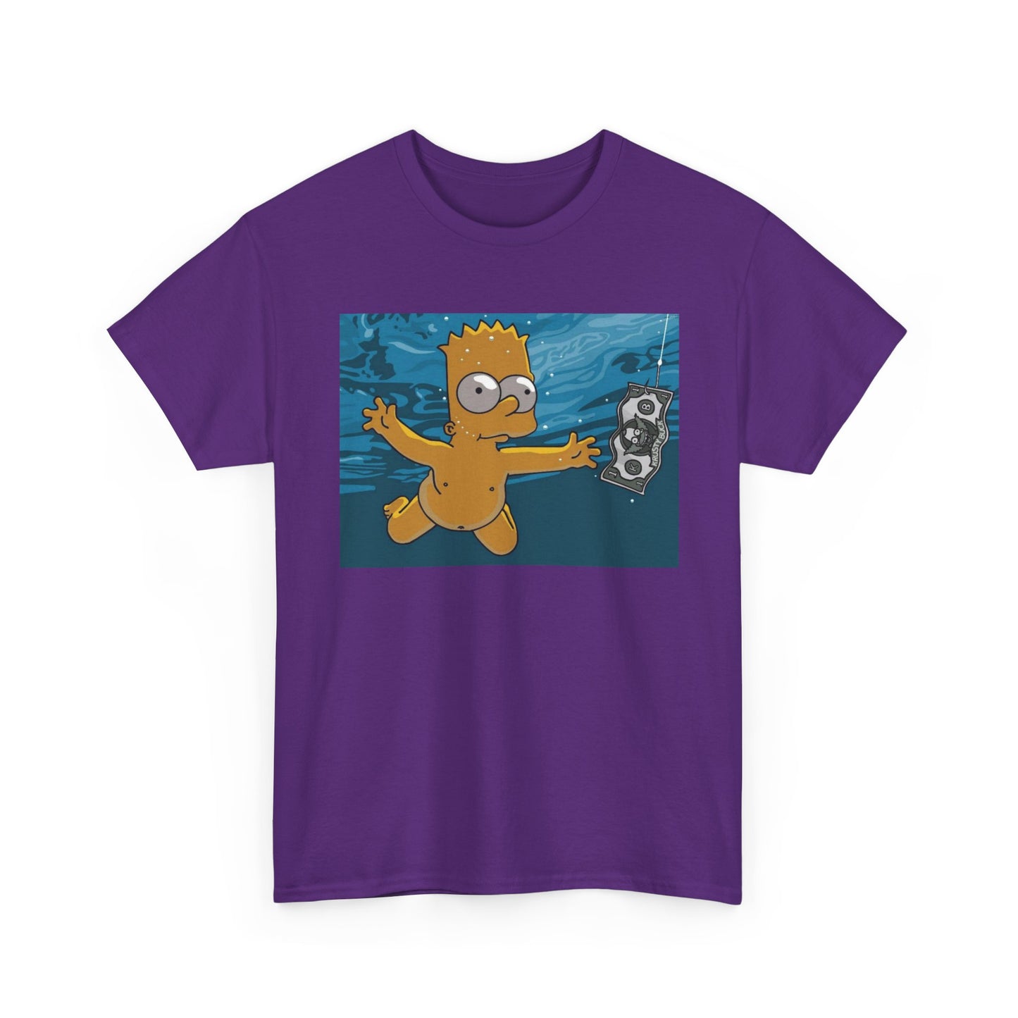 Simpsons T-shirt vintage nirvana retro art funny graphic Unisex Heavy Cotton Tee