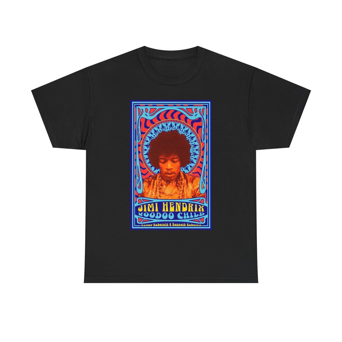Jimi Hendrix Tshirt Vintage Voodoo art graphic album Unisex Heavy Cotton Tee