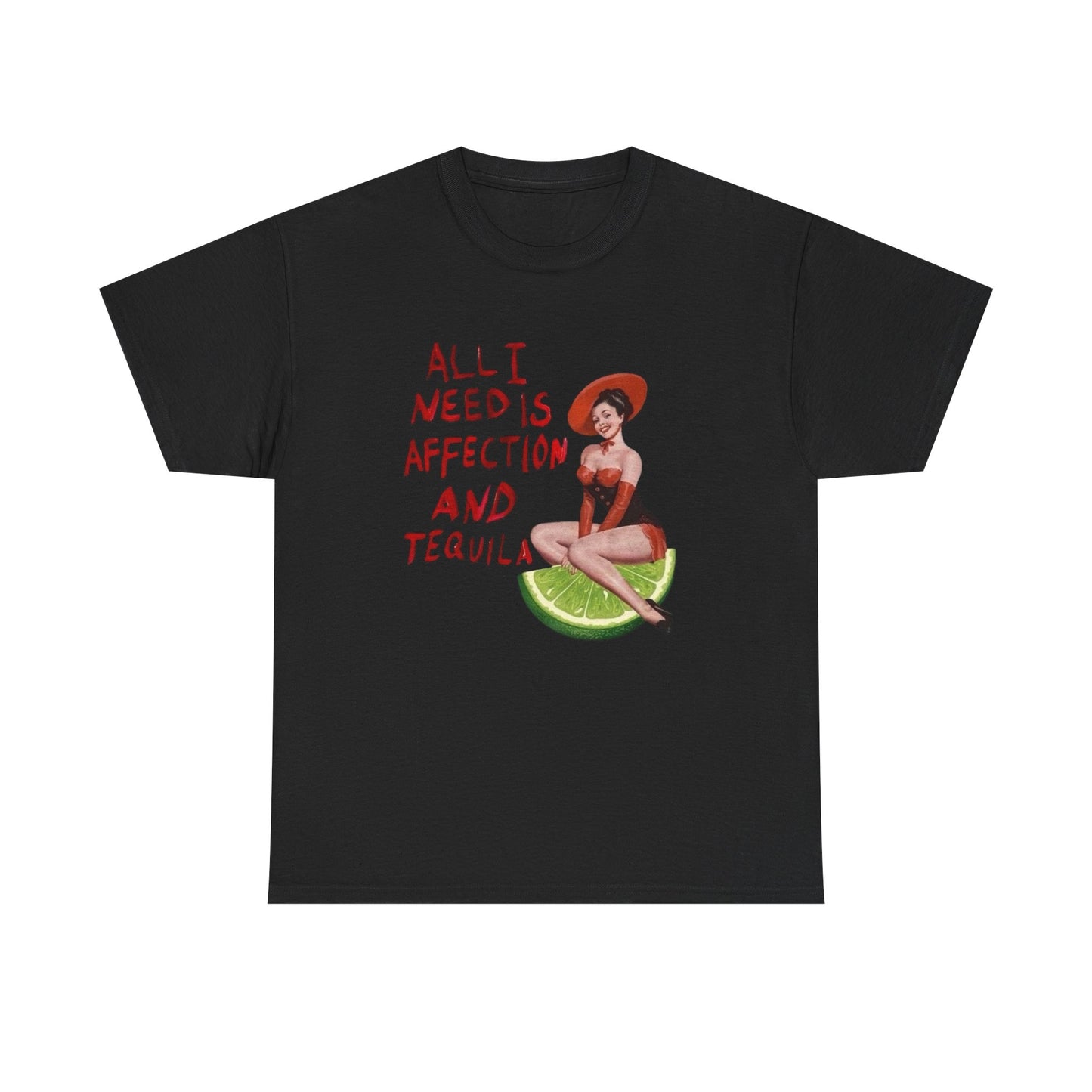 Tequila And Affection Graphic T-Shirt Women's Heavy Comfy Cotton Tee