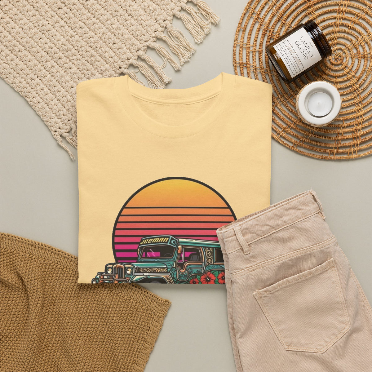 Filipino Graphic T Shirt Men's Bus Classic Retro Heavy Cotton Tee