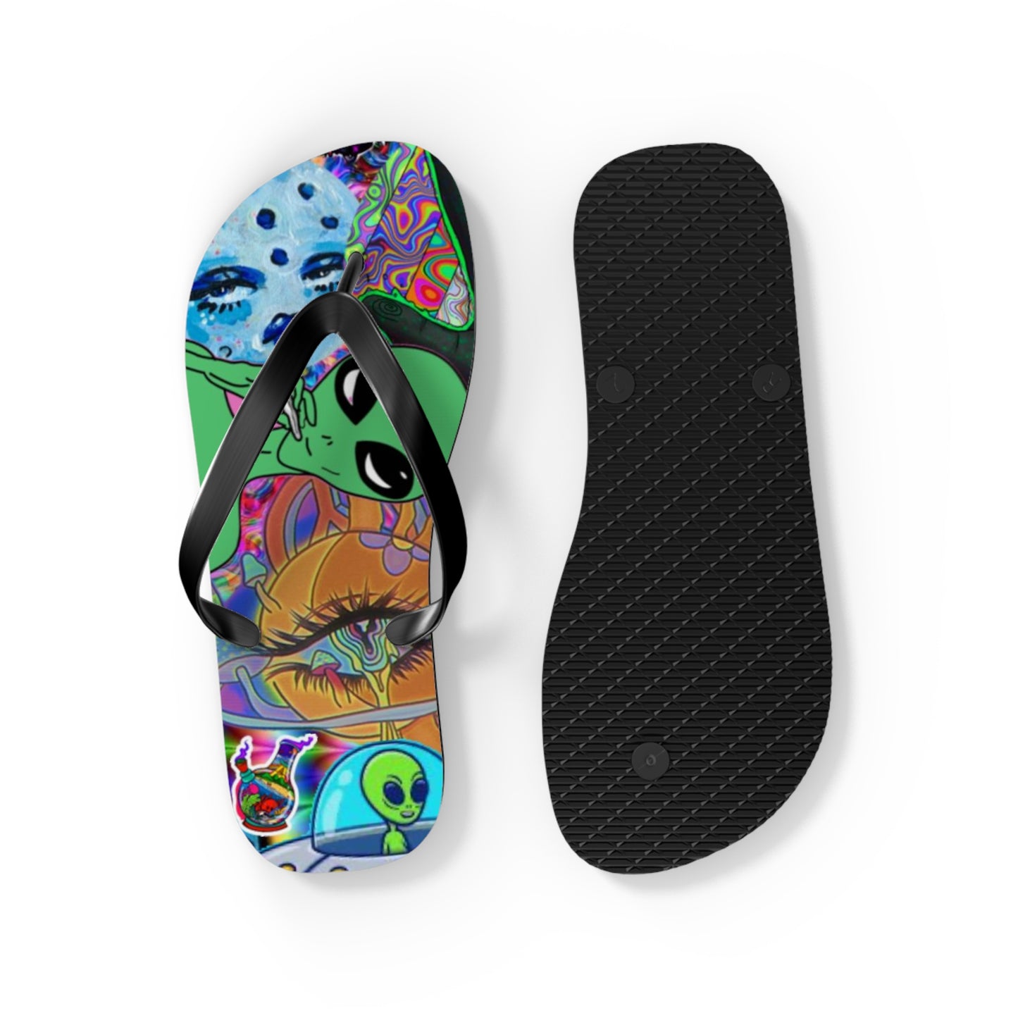 Alien Graphic Flip Flops, Sandals Slides, Summer Footwear, Brand New