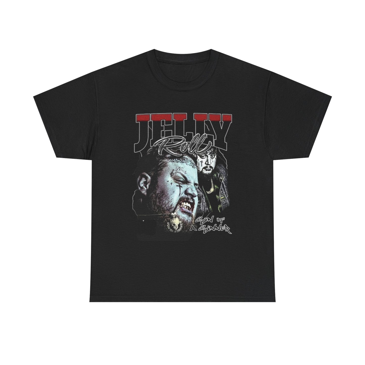 Jelly Roll Graphic T Shirt Son Of A Sinner Rap Country Retro Unisex Heavy Cotton