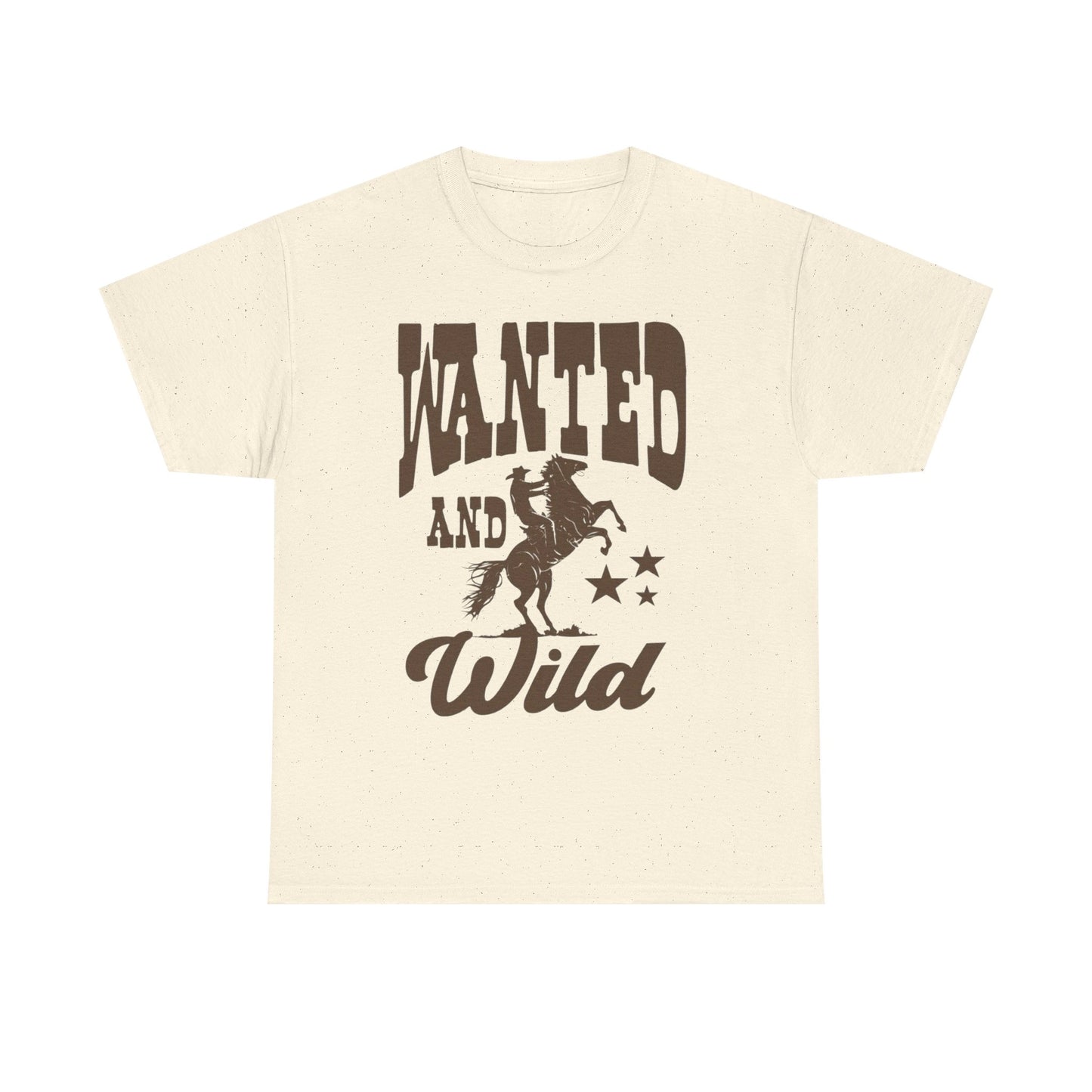 Wanted And Wild Cowboy Graphic T Shirt ALL SIZES Tee Unisex Heavy Cotton