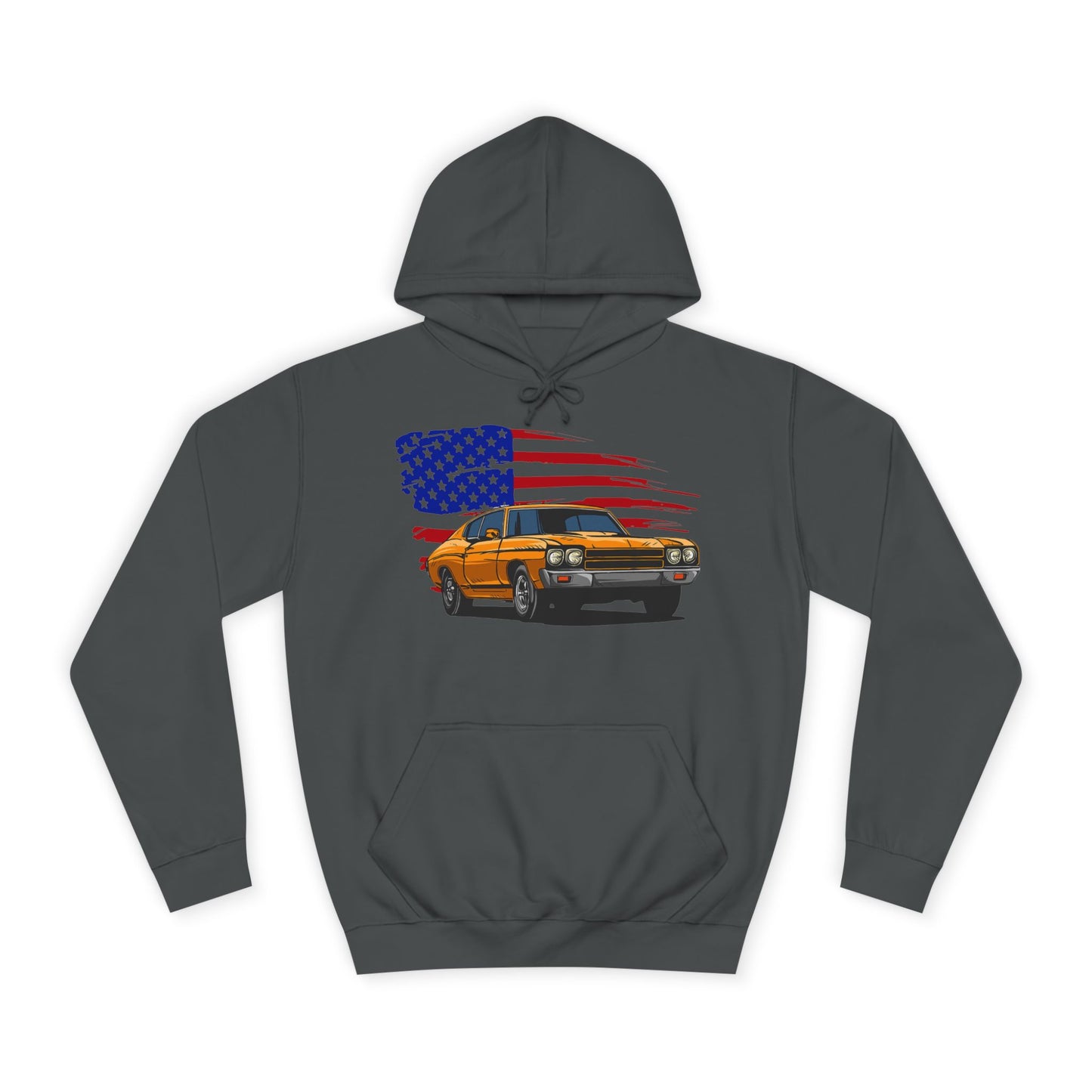 Chevelle Hoodie Retro Chevrolet Vintage Muscle Car American Flag Unisex Hoodie