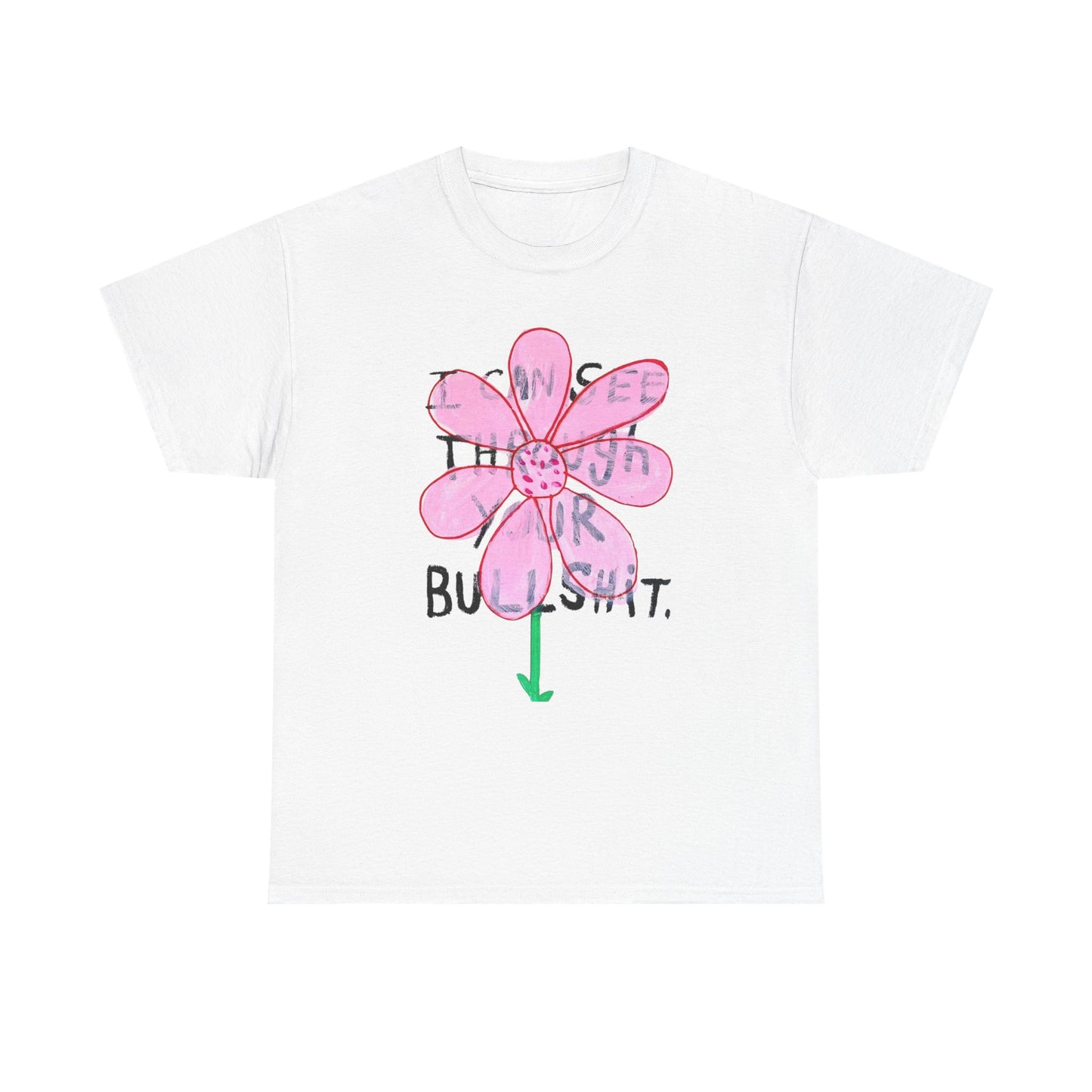 I Can See Through It Flowers Graphic T Shirt Unisex Heavy Cotton Gift Vintage