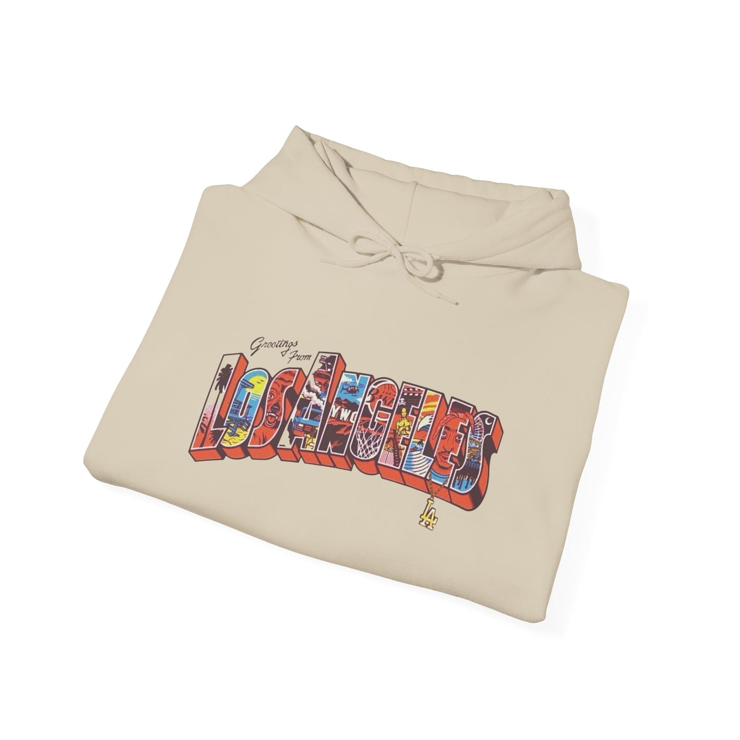 Greetings From Los Angeles Graphic Hoodie Unisex Heavy Blend™ Hooded Sweatshirt