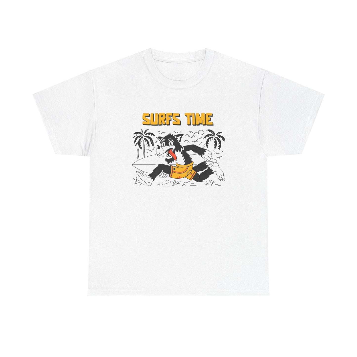 Surfs Time Retro T Shirt Graphic Unisex Heavy Cotton Tee NEW GIFT