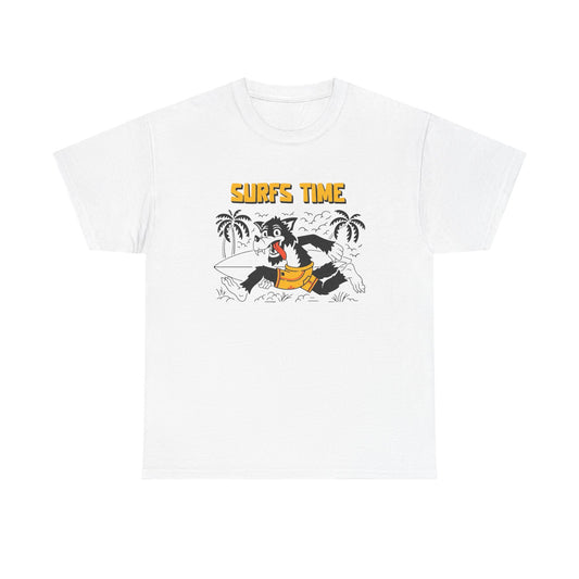 Surfs Time Retro T Shirt Graphic Unisex Heavy Cotton Tee NEW GIFT