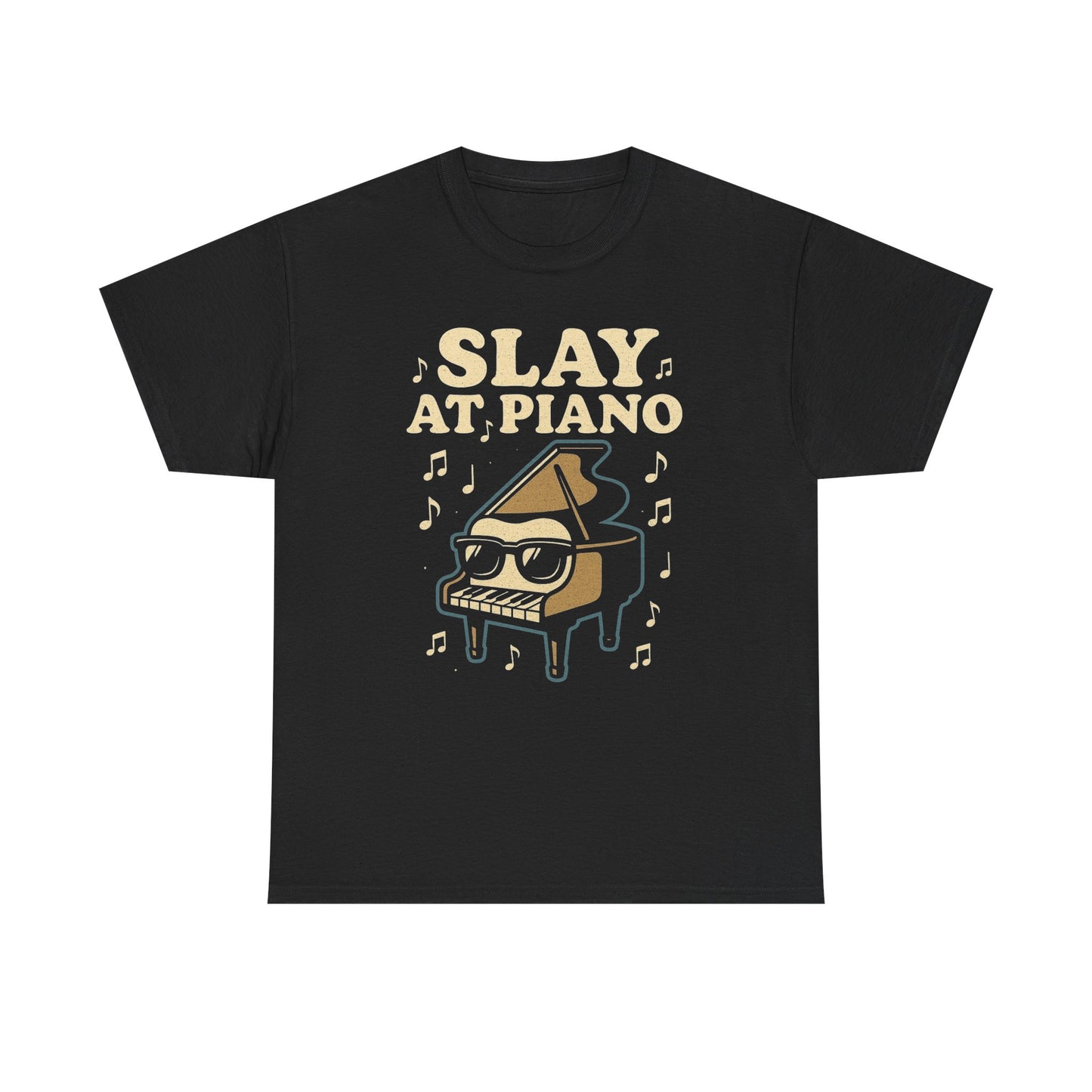 Slay At Piano Art Music Graphic T Shirt Unisex Heavy Cotton Tee