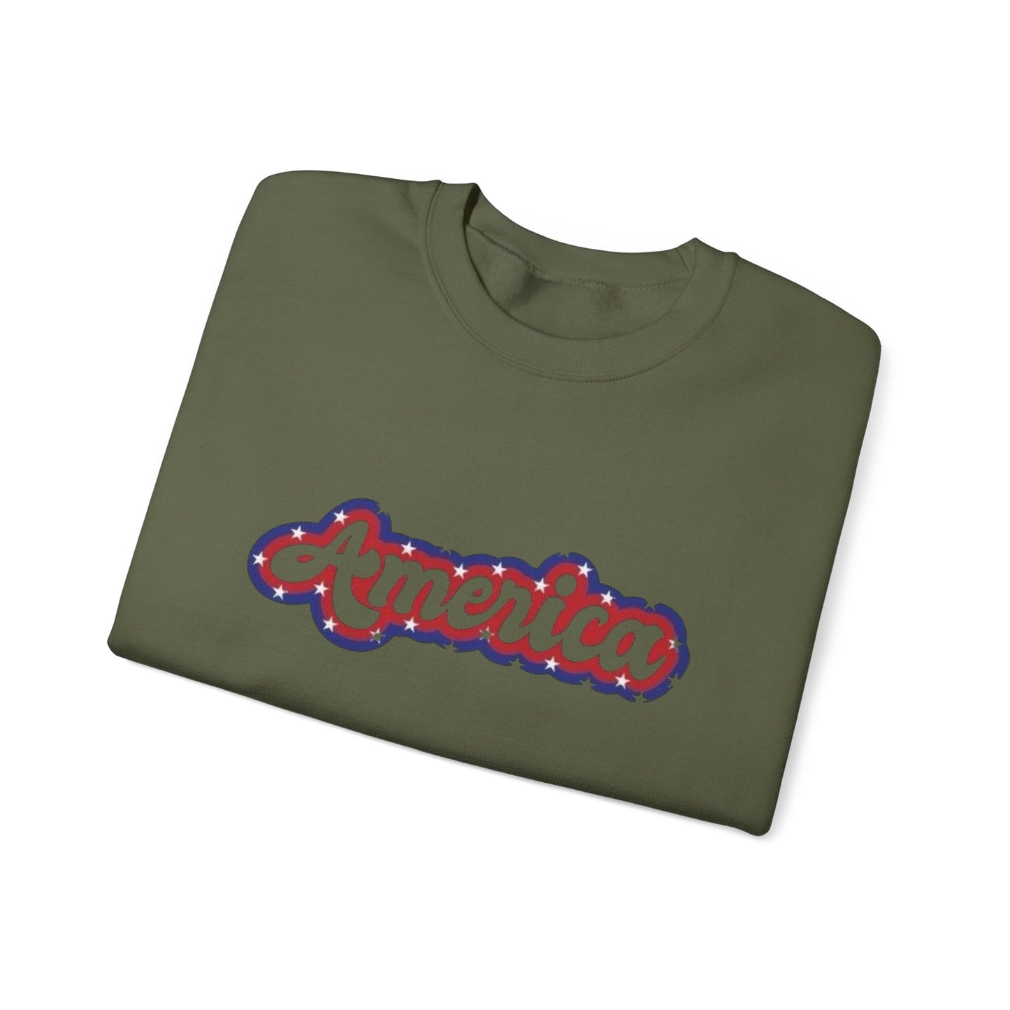 America Graphic Retro Sweater NEW Unisex Heavy Blend™ Crewneck Sweatshirt