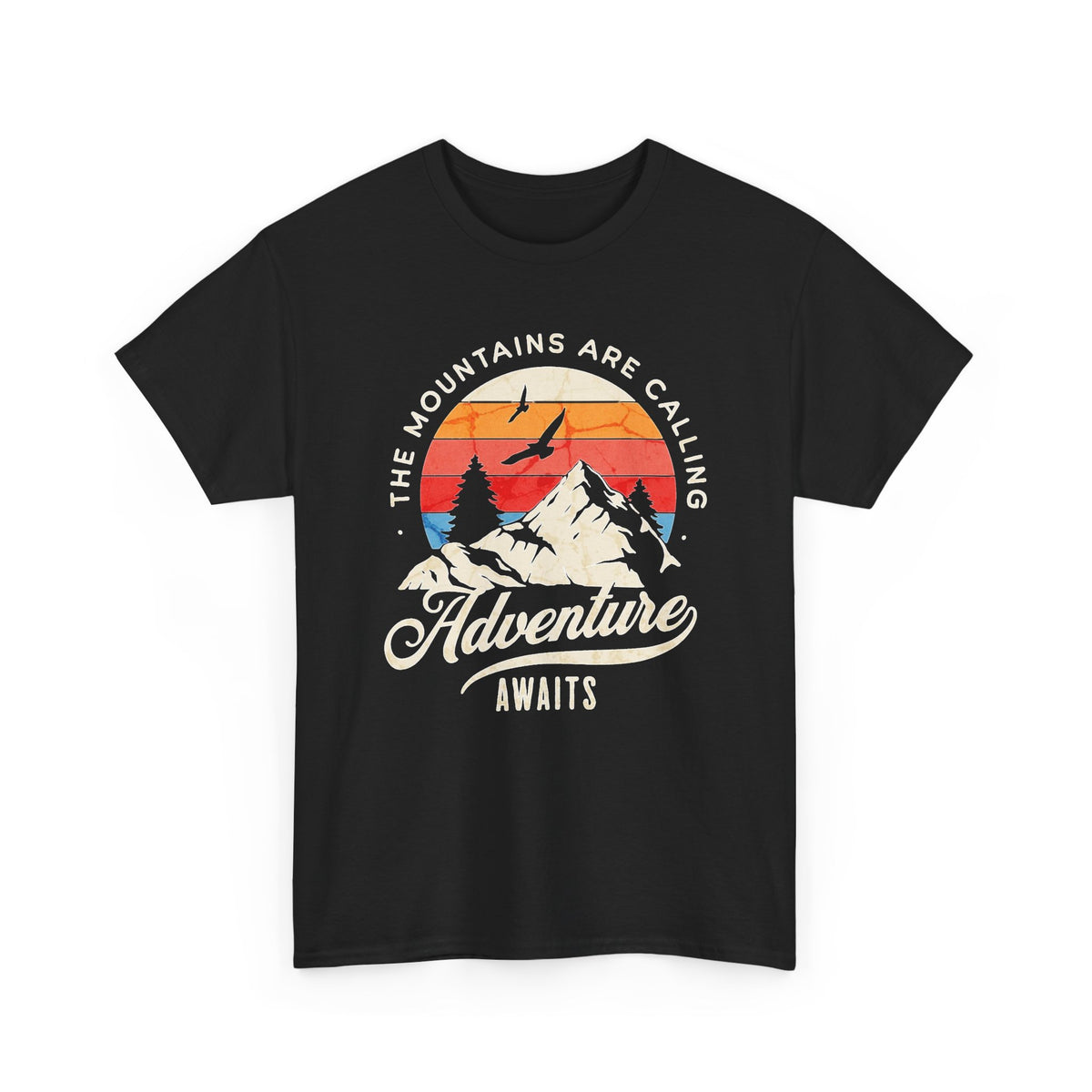 The Mountains Are Calling Graphic T Shirt Men's Heavy Cotton Tee