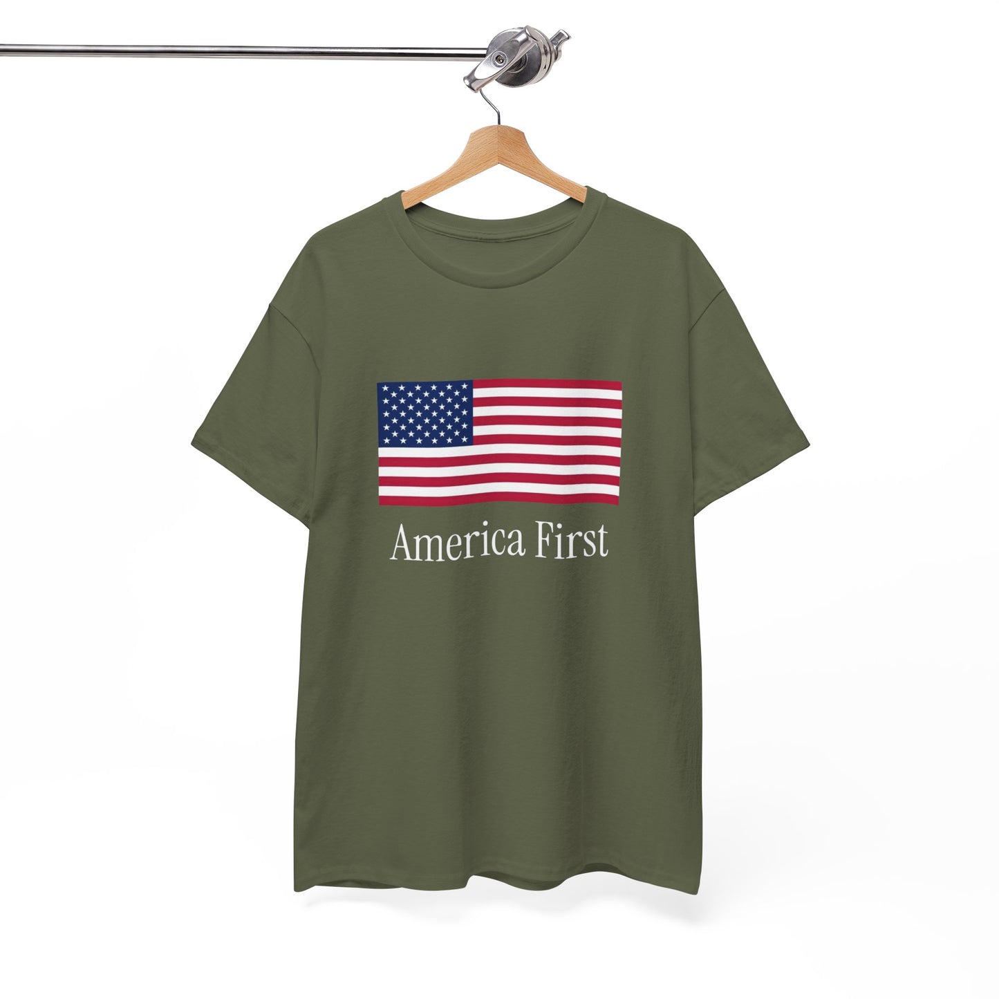 America First USA Flag Graphic T Shirt Heavy Cotton Tee NEW ADULT UNISEX