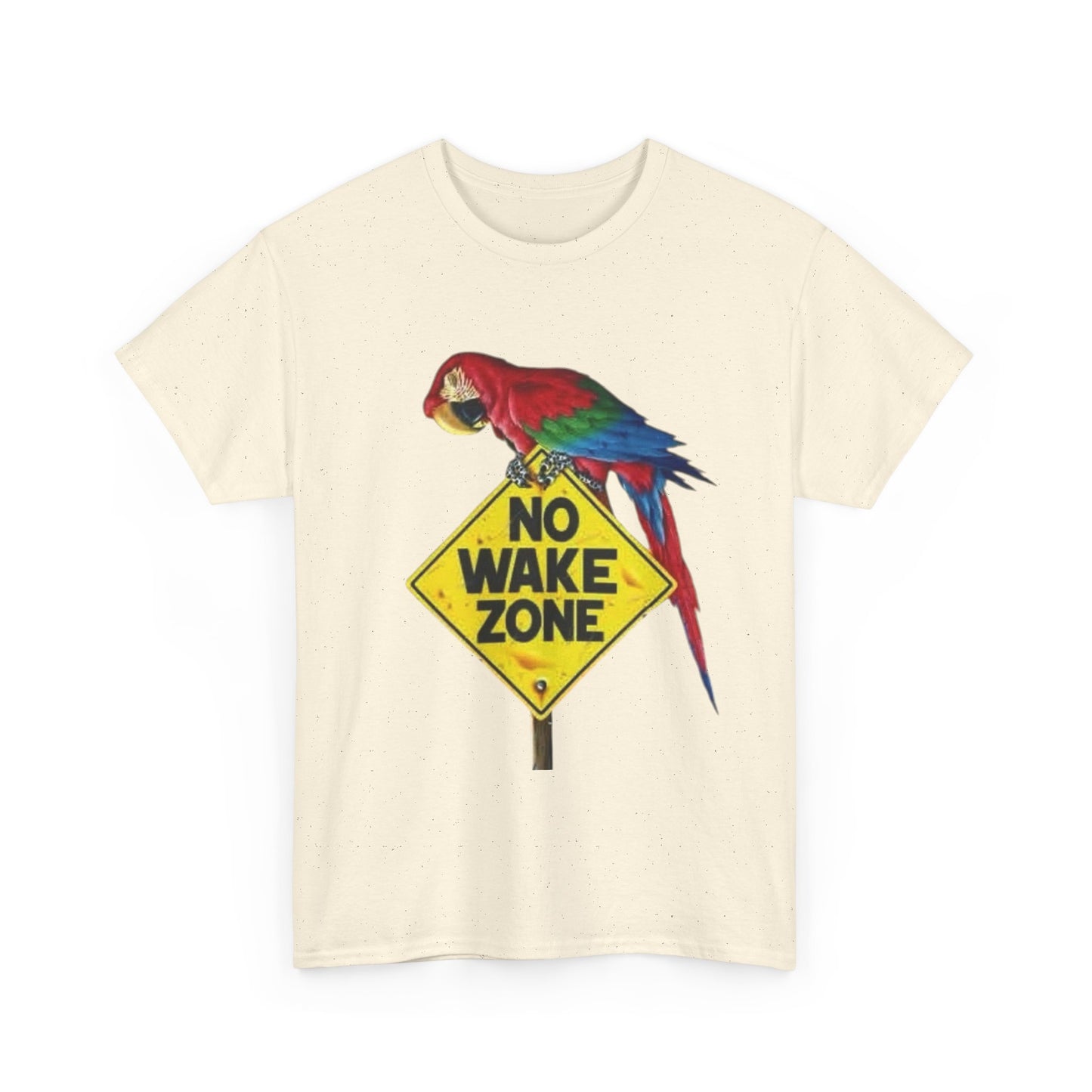 No Wake Zone Parrots Buffett Graphic T-Shirt Unisex Heavy Cotton Tee NEW