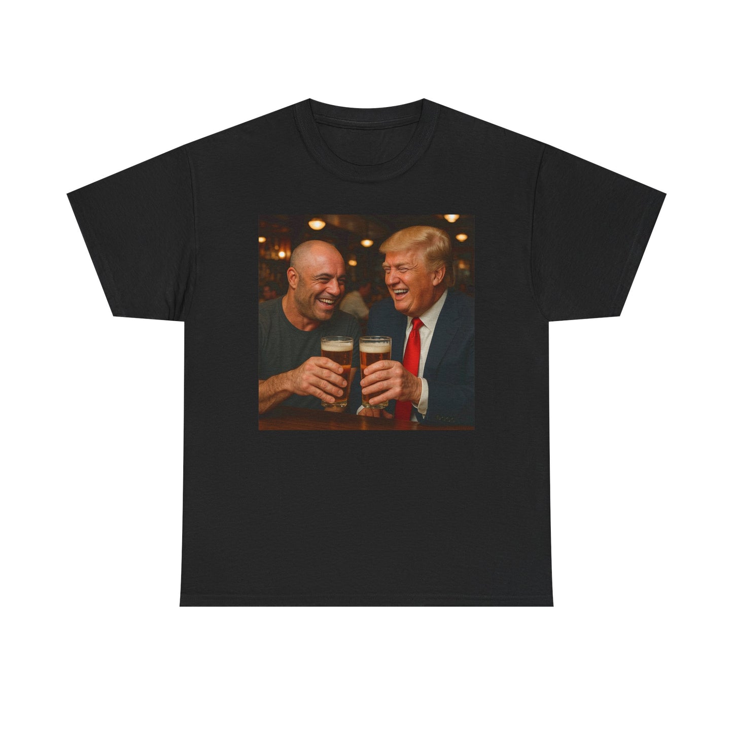 Rogan And Trump Funny Cheers Graphic T Shirt Jokes Unisex Heavy Cotton Tee