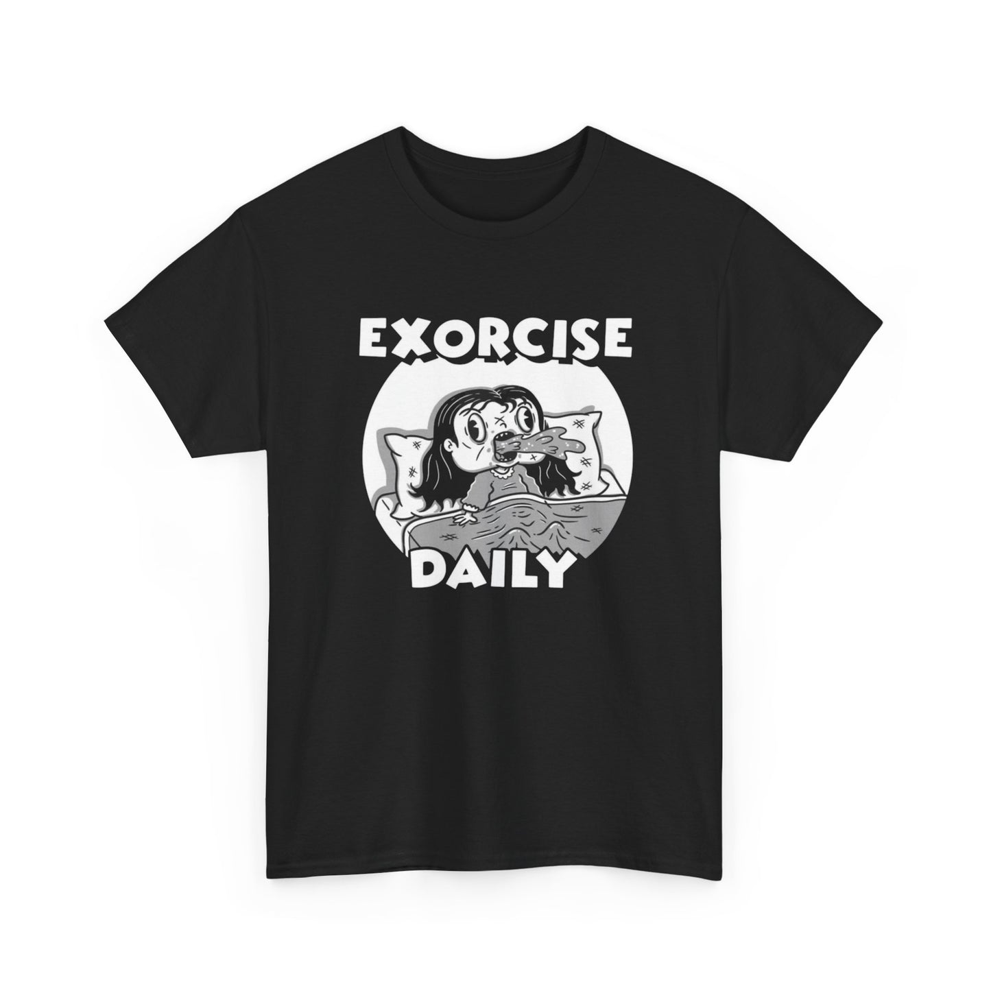 Exorcise Daily Funny GYM Graphic T Shirt NEW Heavy Cotton Tee