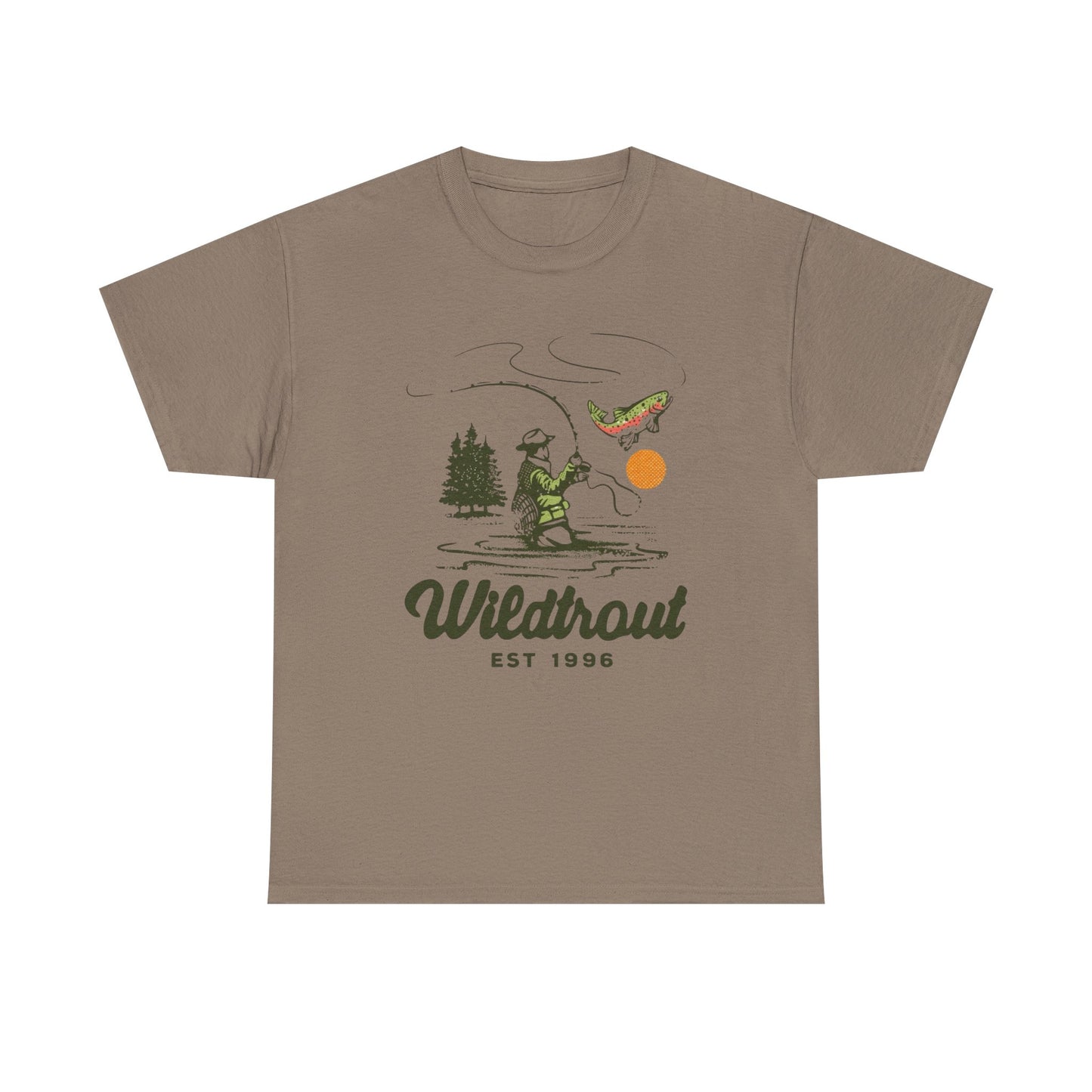 Wild Trout Fishing Graphic T Shirt Unisex Heavy Cotton Tee