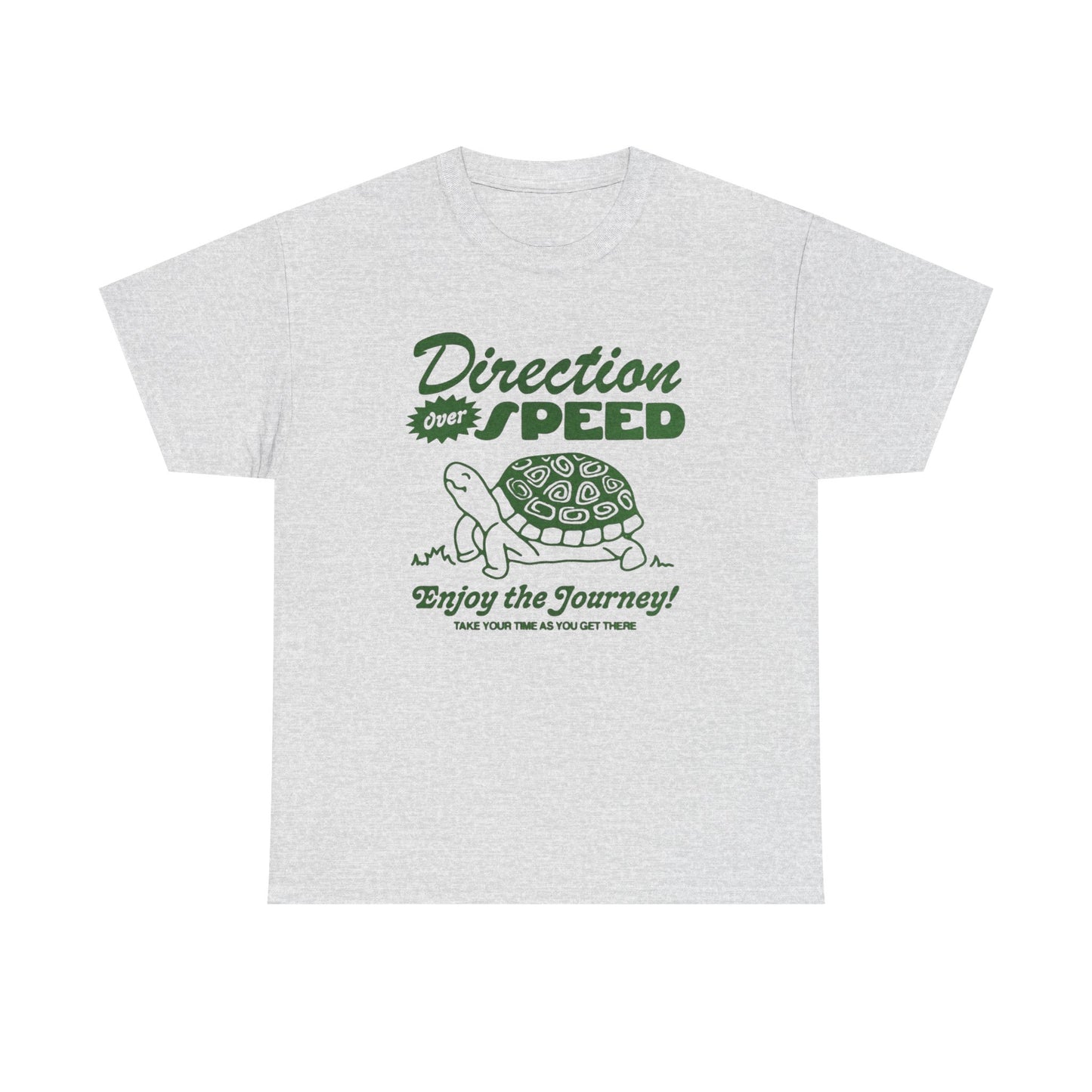 Direction Over Speed Turtle Graphic T Shirt Unisex Heavy Cotton Tee Gift Vintage