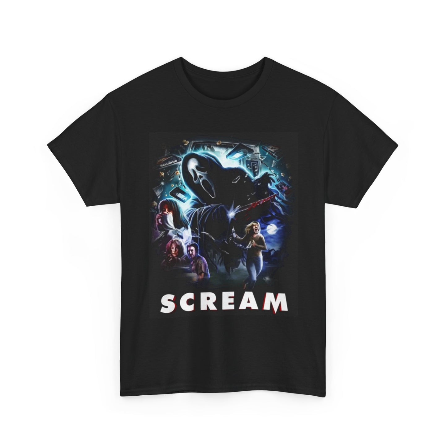 Scream Poster T Shirt BRAND NEW Apparel Unisex Heavy Cotton Tee