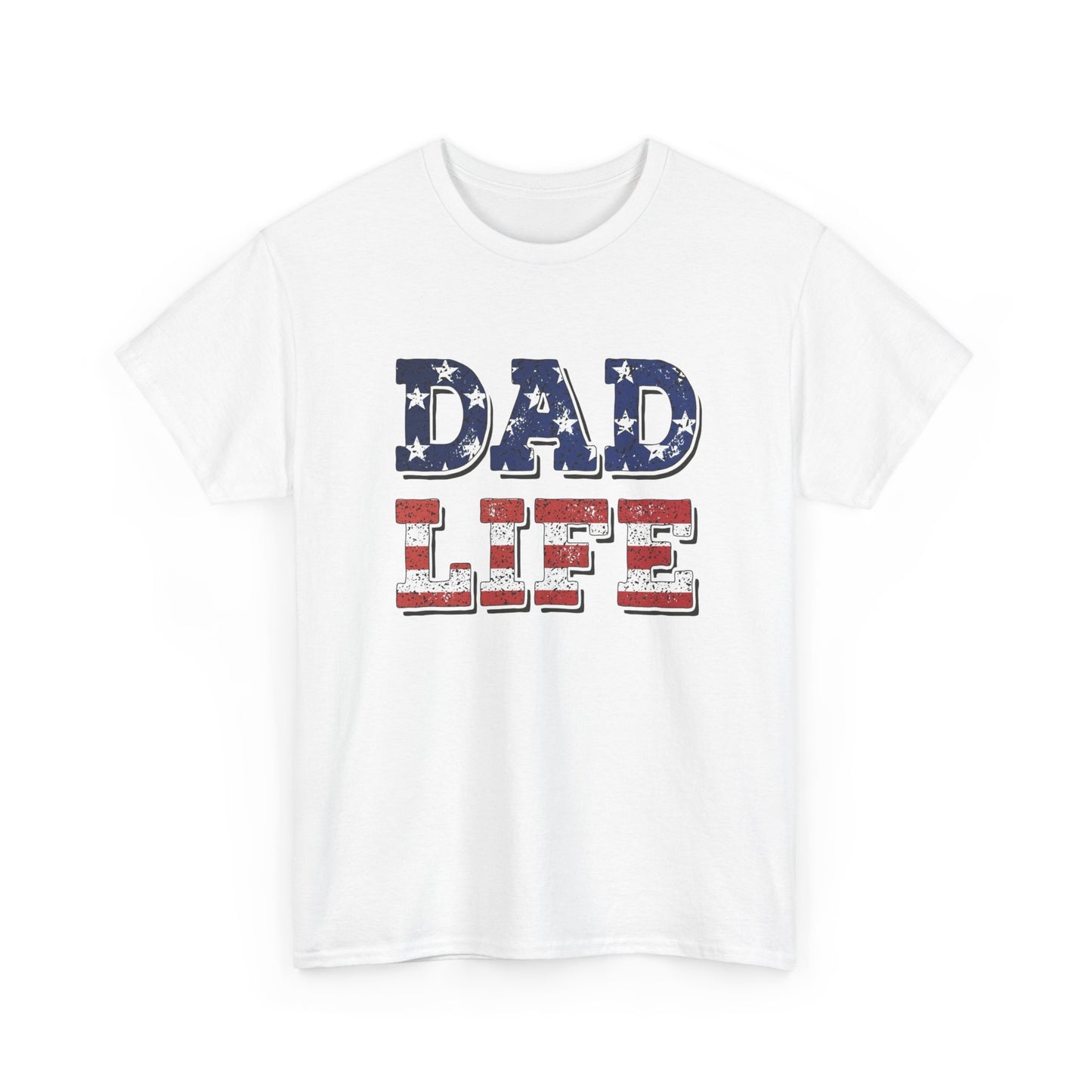 Dad Life USA American Flag Graphic T Shirt NEW ADULT Unisex Heavy Cotton Tee