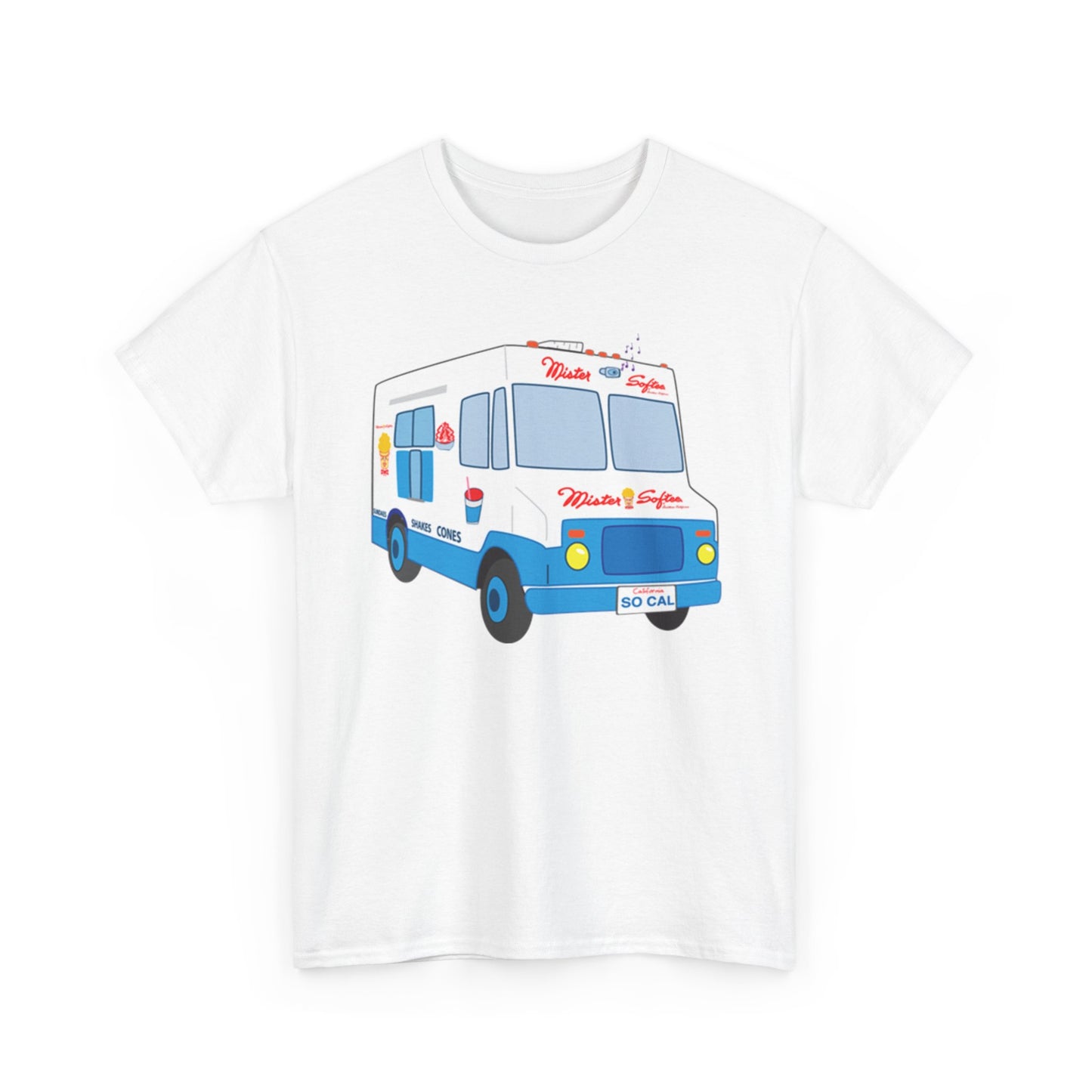 Mr Softee Graphic T Shirt So Cal Truck Retro Unisex Heavy Cotton Tee