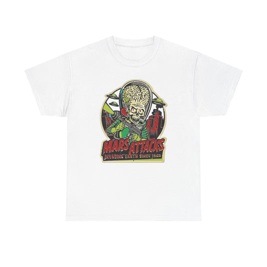 Mars Attacks Graphic T Shirt Aliens Outer Space Unisex Heavy Cotton Tee
