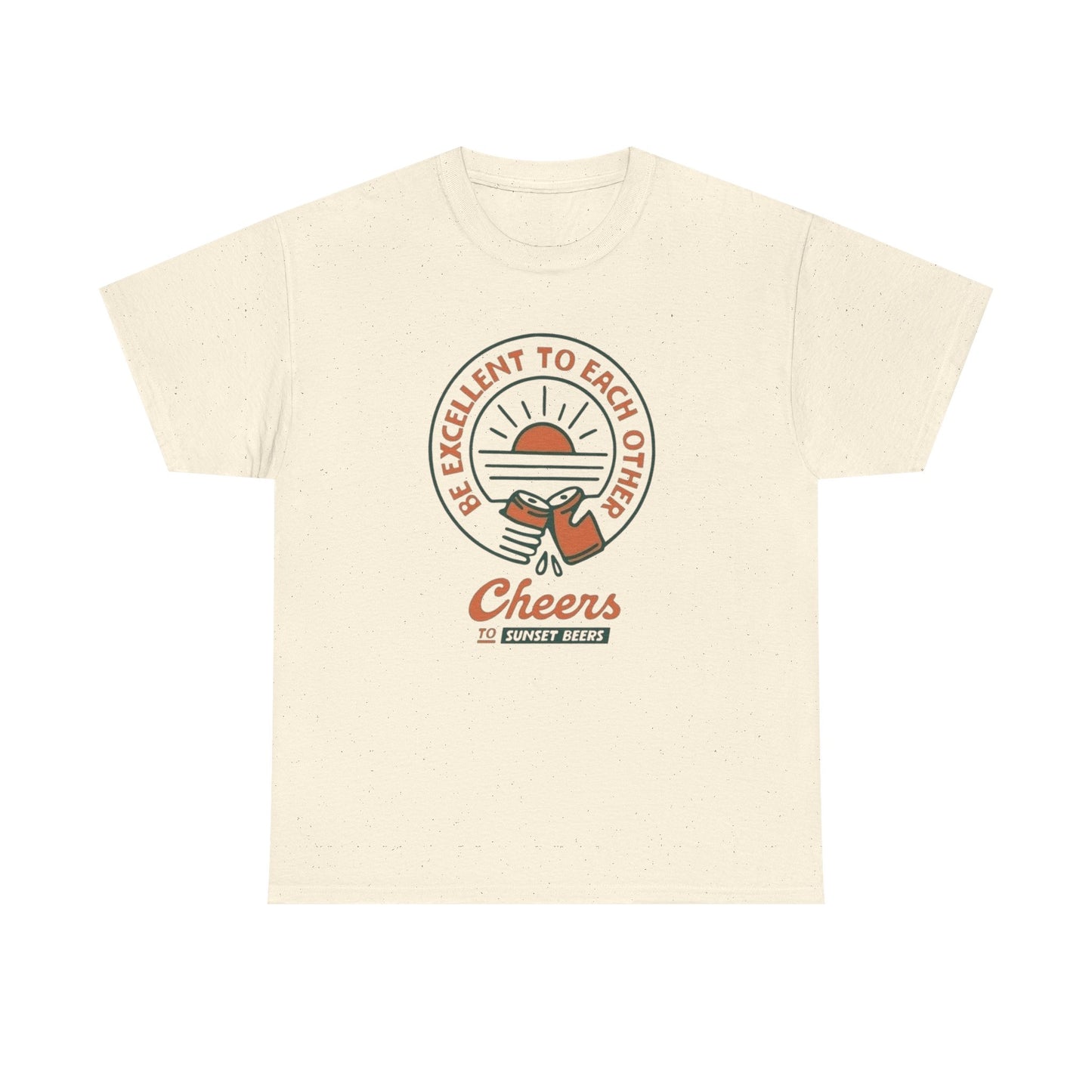 Cheers To Sunset Beers Graphic T Shirt ADULT NEW