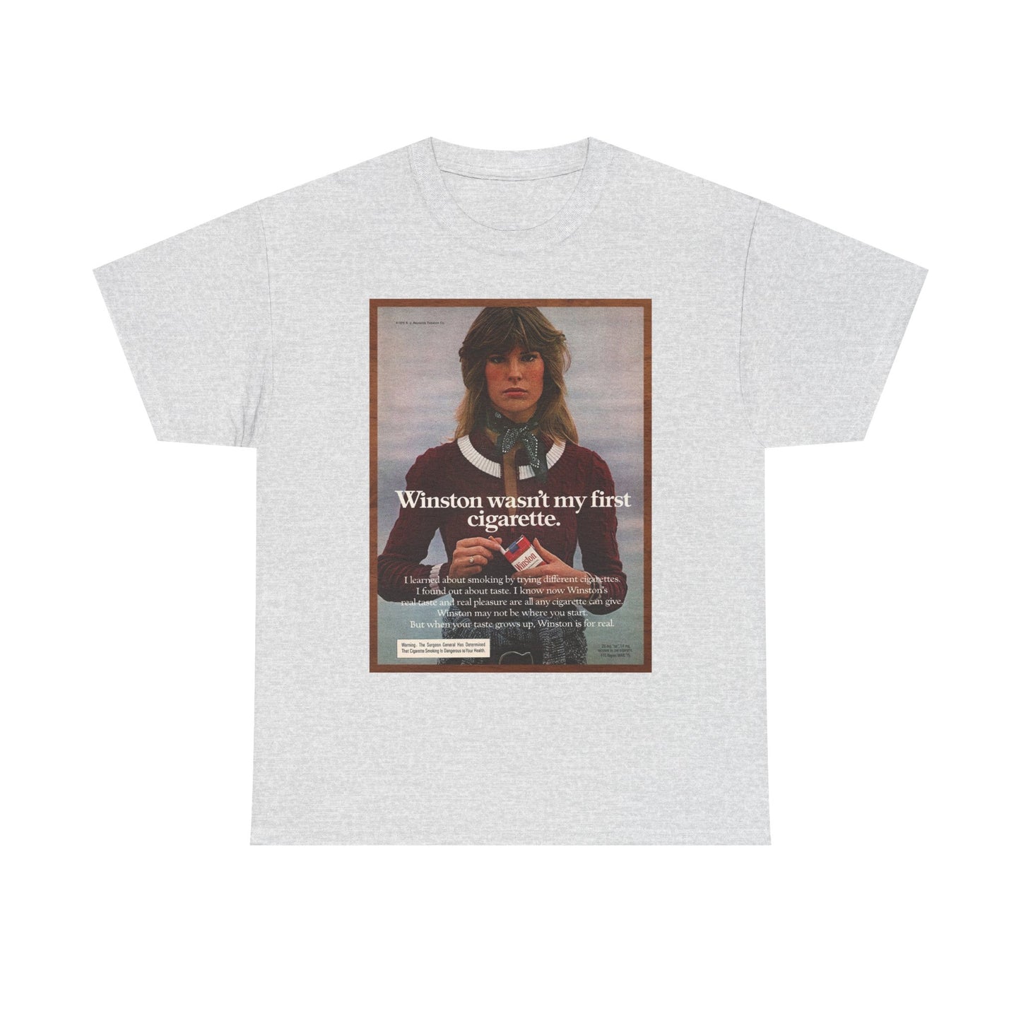Winston T Shirt Funny Cigarette Poster Vintage Unisex Heavy Cotton Tee