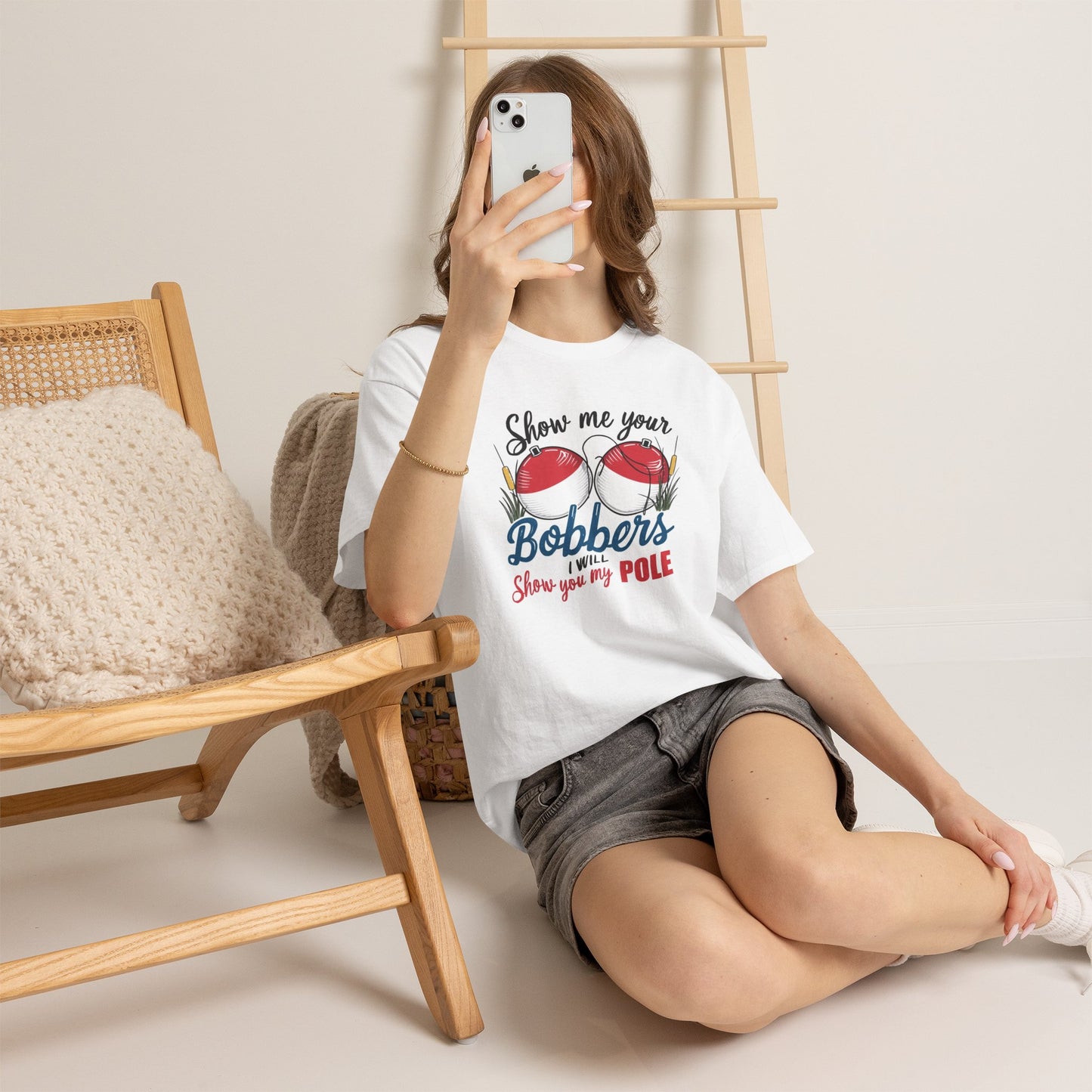 Funny Fishing Sex Jokes Graphic T Shirt Men's Heavy Cotton Tee