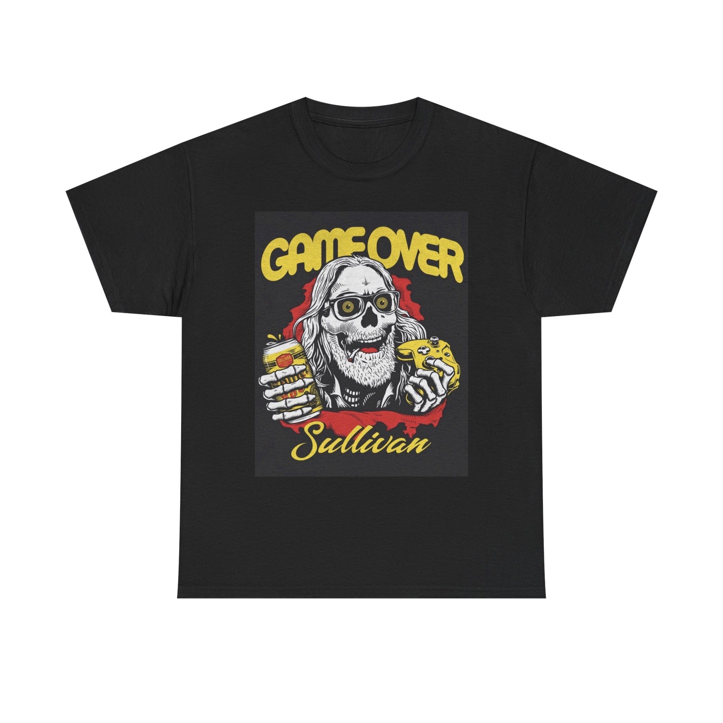 Game Over Sullivan Graphic T Shirt Retro Gaming Unisex Heavy Cotton Tee