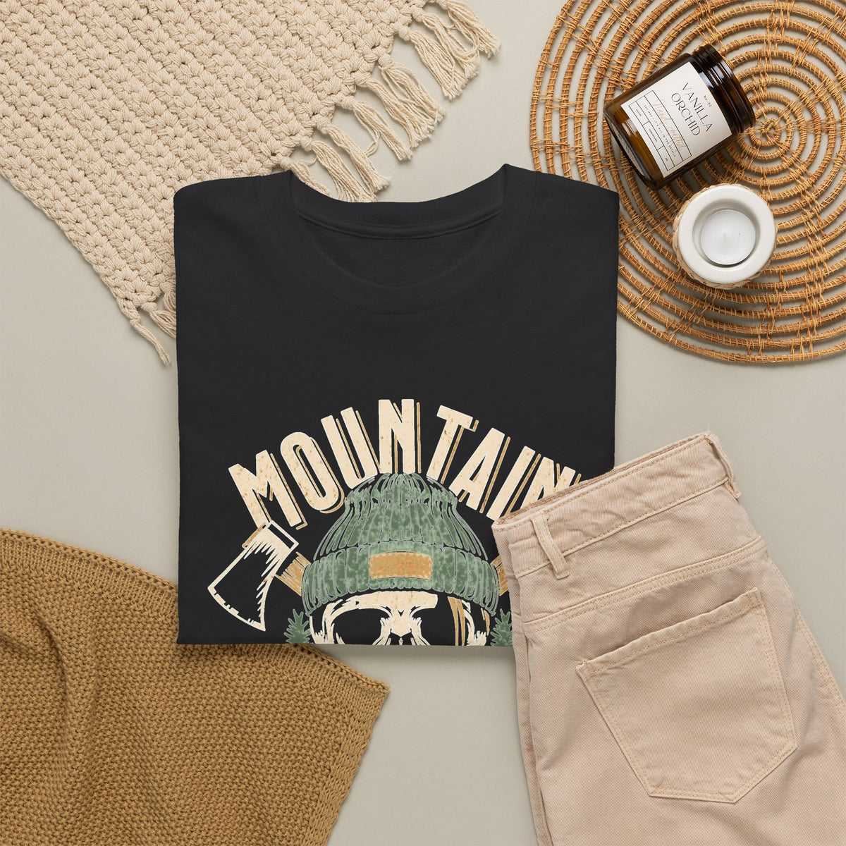 Mountain Daddy Graphic T Shirt Camping Men's Heavy Cotton Tee