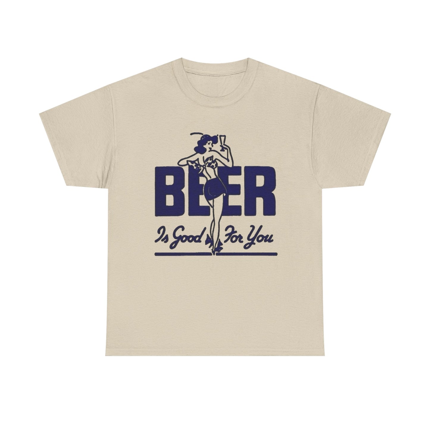 Beer Is Good For You Graphic T Shirt NEW Vintage Unisex Heavy Cotton Tee