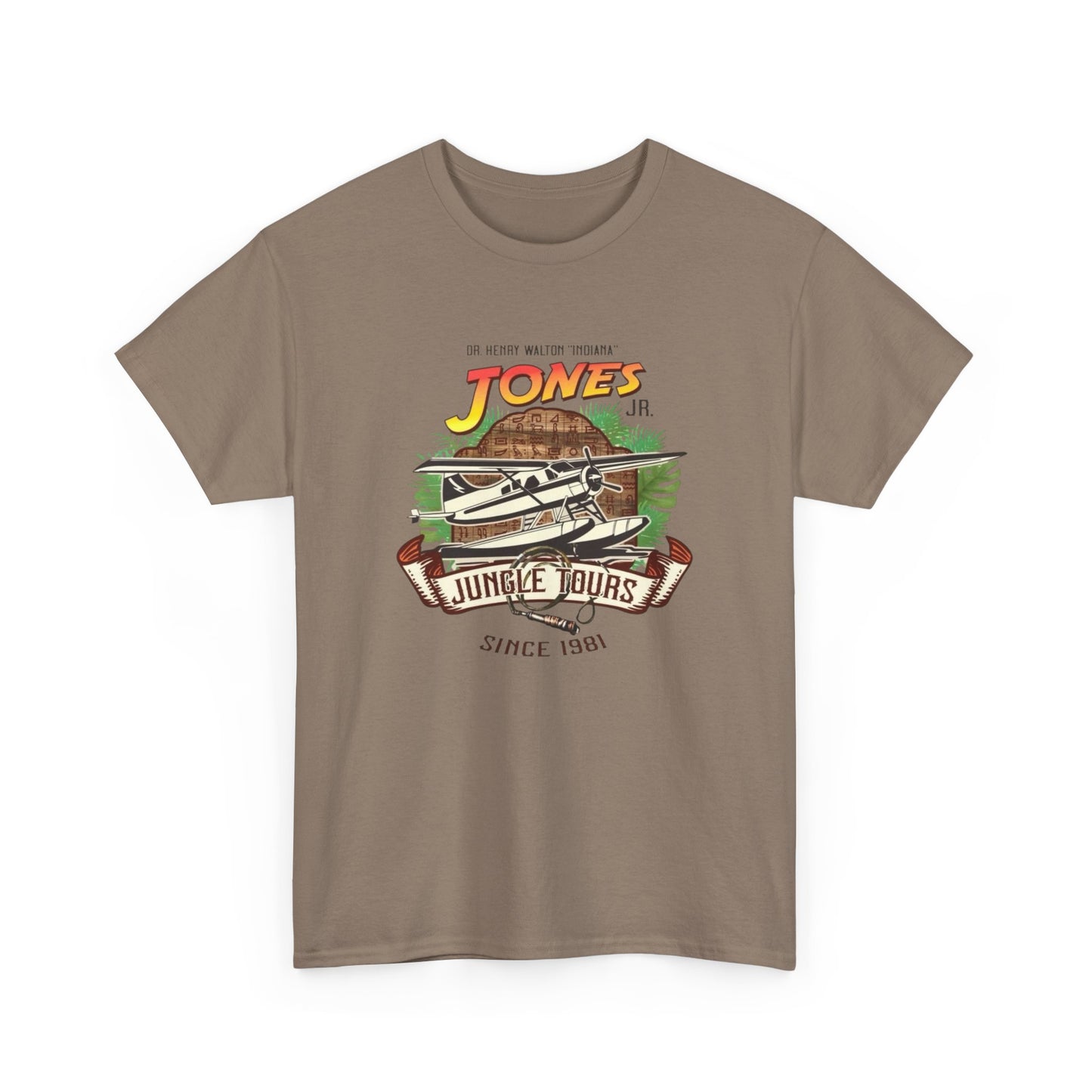 Jungle Tours Indiana Jones Graphic T Shirt Unisex Heavy Cotton Tee
