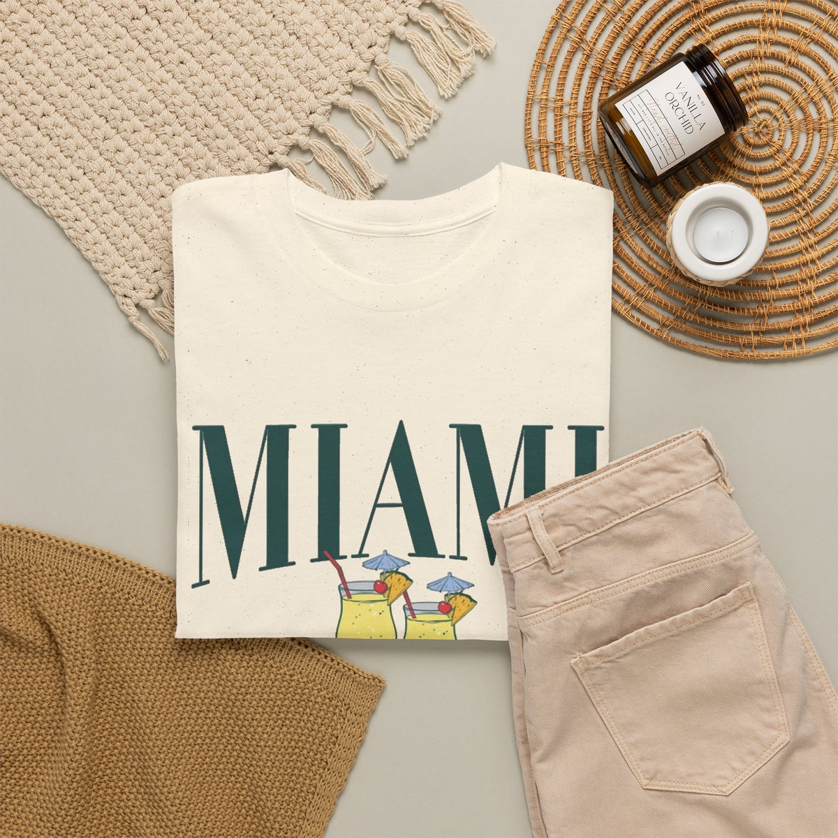 Miami Beach Social Club Graphic T Shirt Men's Vintage Heavy Cotton Tee