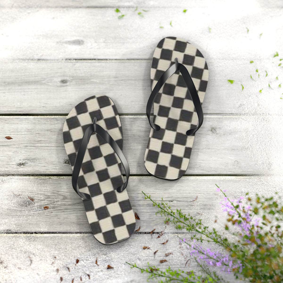 Black And White Sandals, Beach Shoes, Vacation Flip Flops, Pool Slides