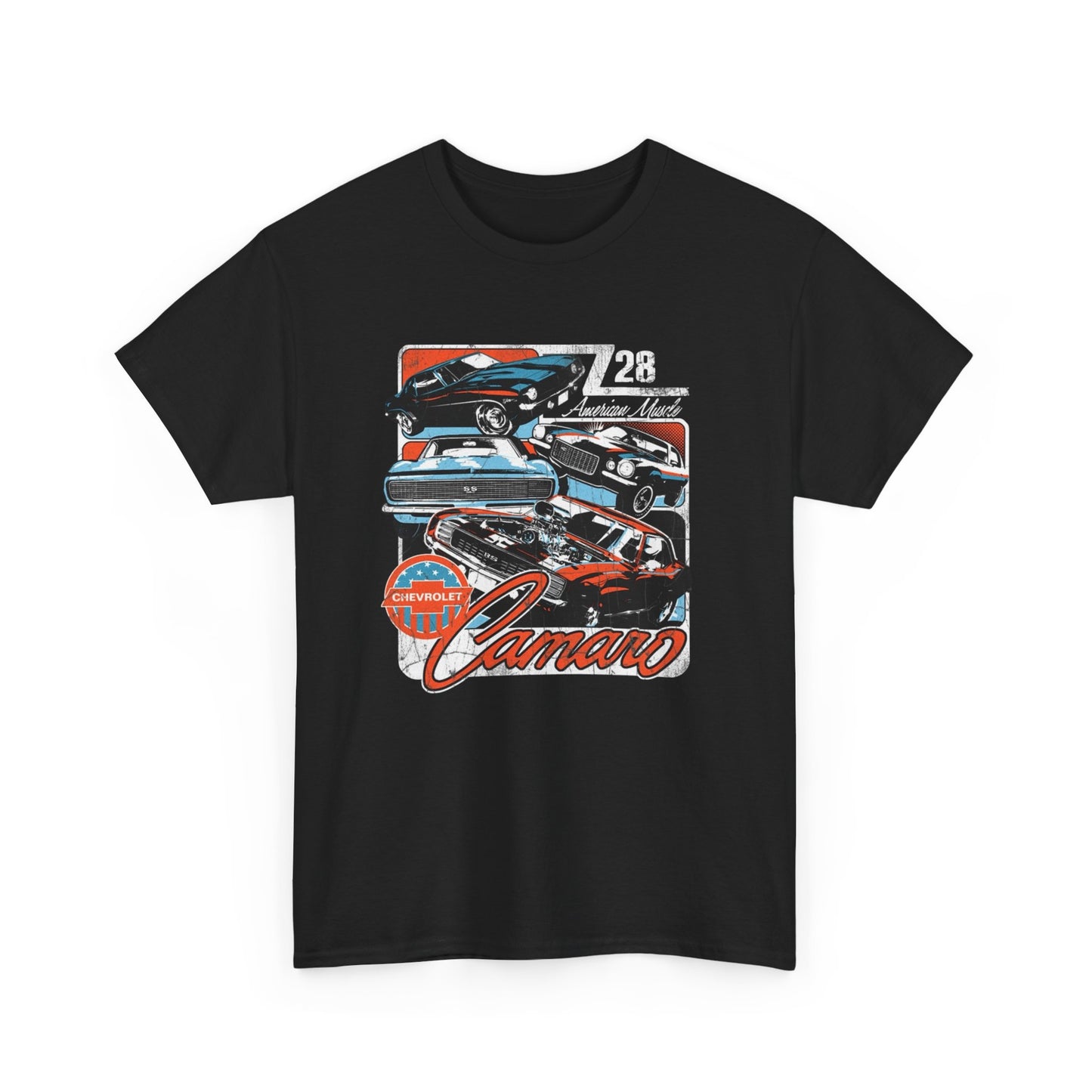 Camaro Vintage Muscle Car Graphic T-Shirt Unisex Heavy Cotton Tee NEW