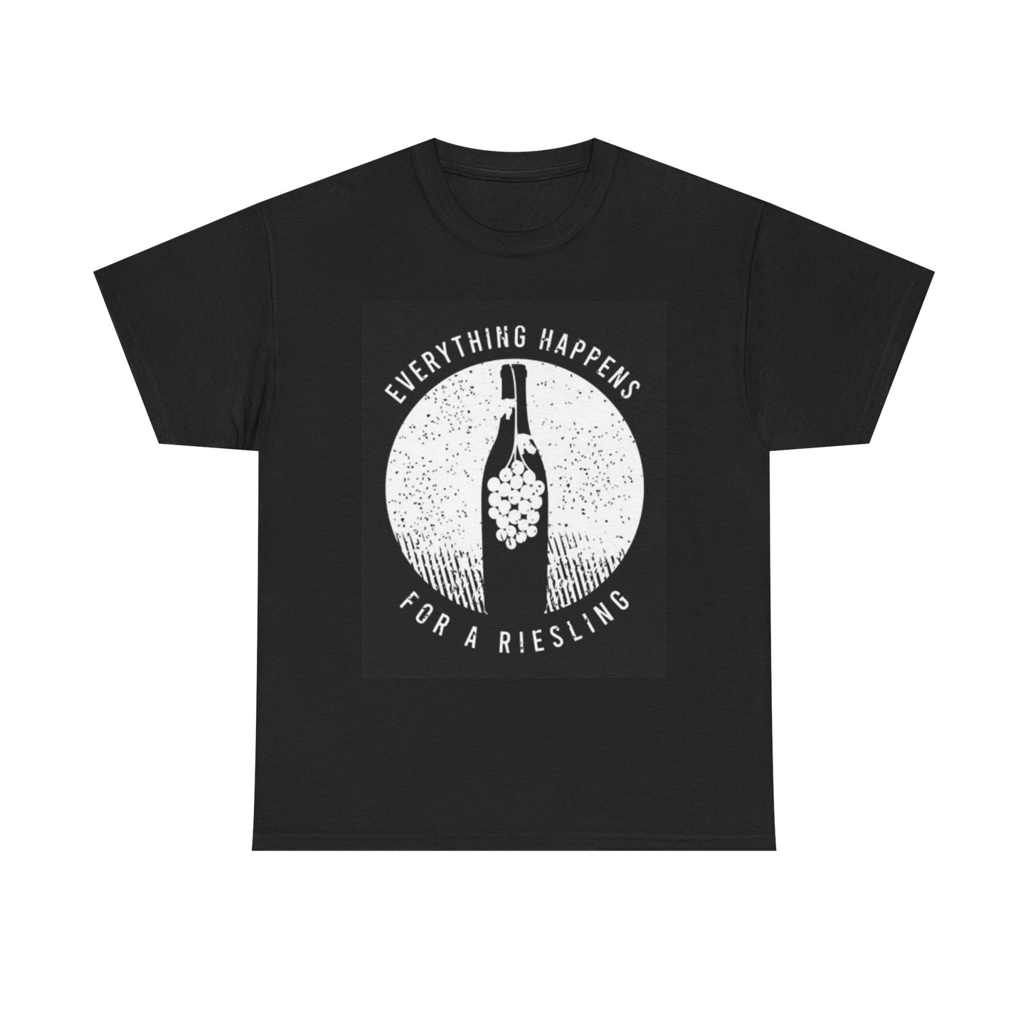 Everything Happens For A Reisling Graphic Shirt Funny Unisex Heavy Cotton Tee
