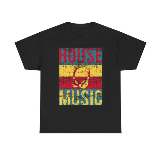 House Music Graphic T Shirt Retro EDM Music Lover Unisex Heavy Cotton Tee