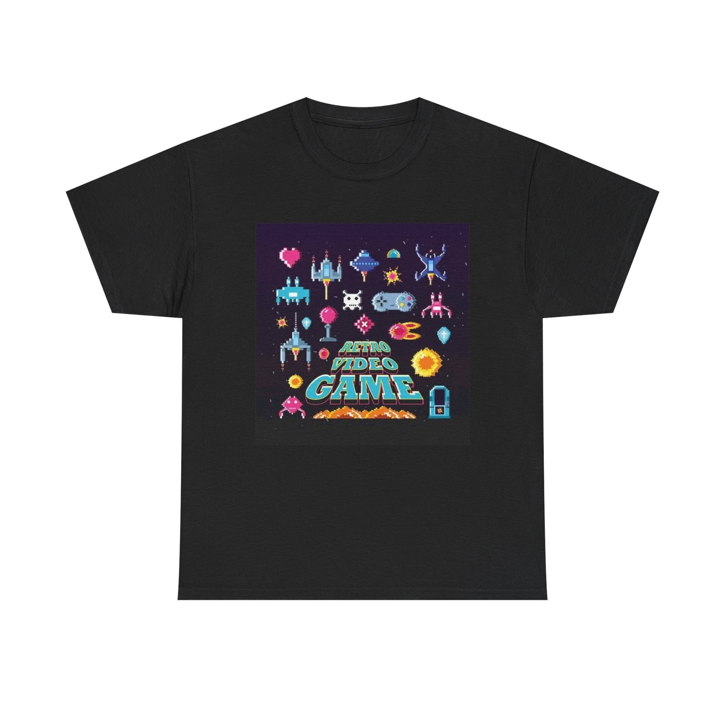 Retro Arcade Gaming Tshirt Battle Star Nostalgic Graphic Unisex Heavy Cotton Tee