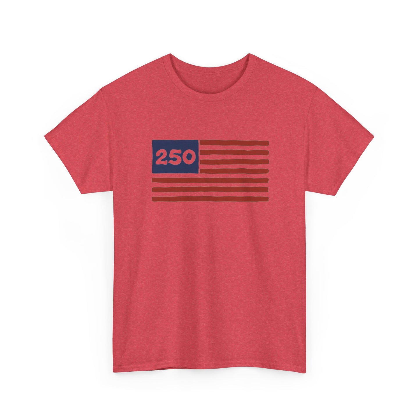 USA 250 American Flag Retro Graphic T Shirt Regular Men's Heavy Cotton Tee