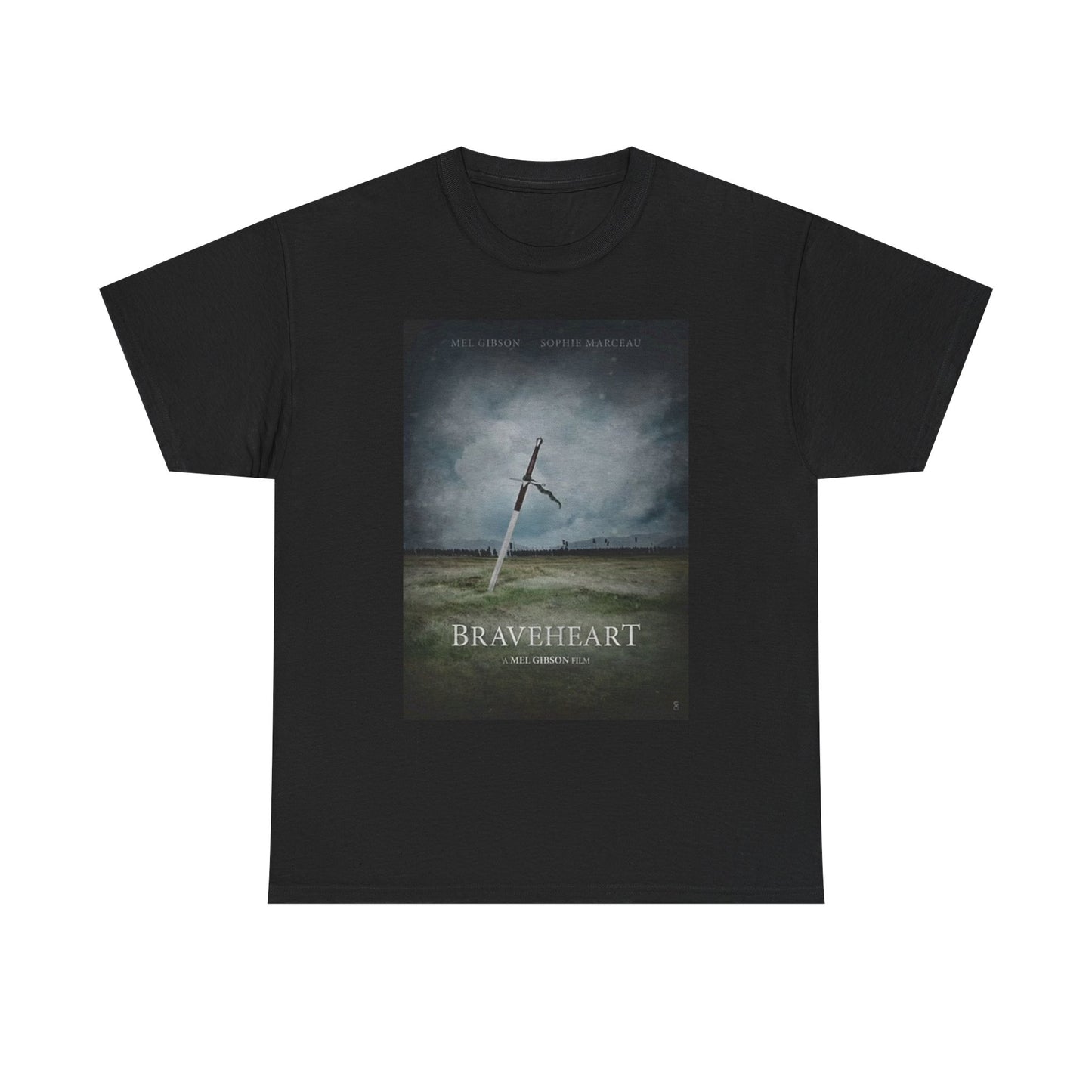 Braveheart Graphic T Shirt Retro Movie Poster Vintage Unisex Heavy Cotton Tee