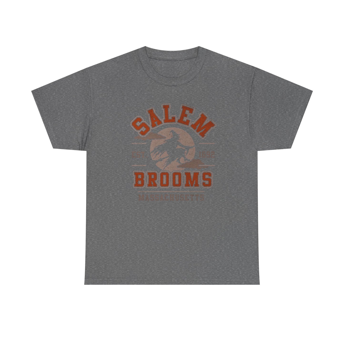 Salem Brooms Spooky Halloween T Shirt Unisex Heavy Cotton Tee