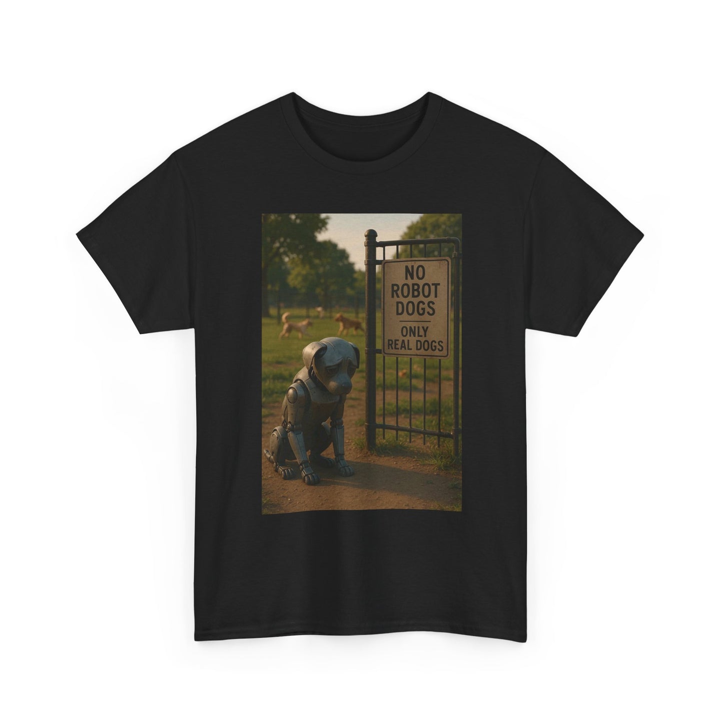 Sad Puppy Robot Graphic T Shirt S-5XL NEW Unisex Cotton Tee