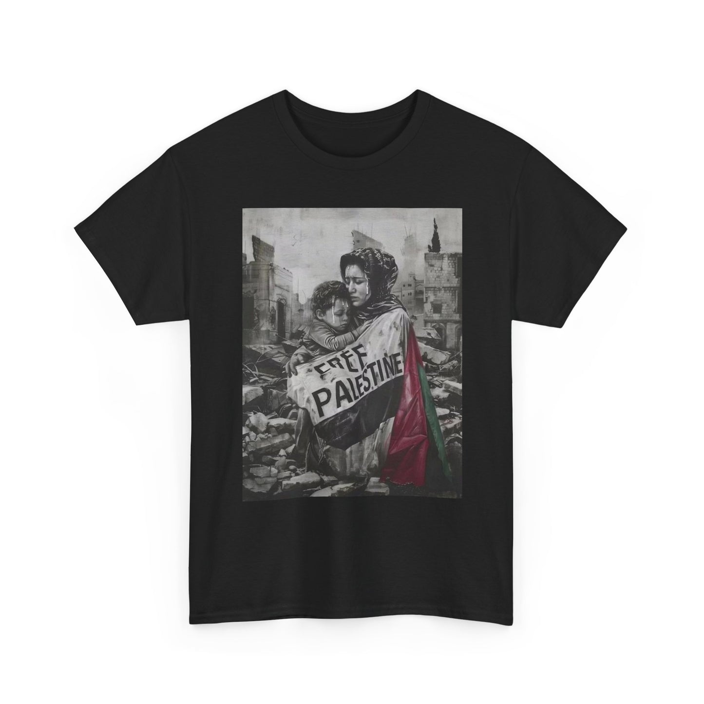 Free Palestine Graphic T Shirt Gaza Unisex Heavy Cotton Tee