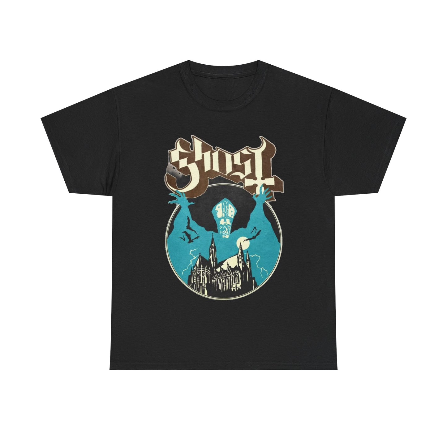 Ghost Shirt-Vintage rock here comes papa retro graphic Heavy Cotton Tee vintage