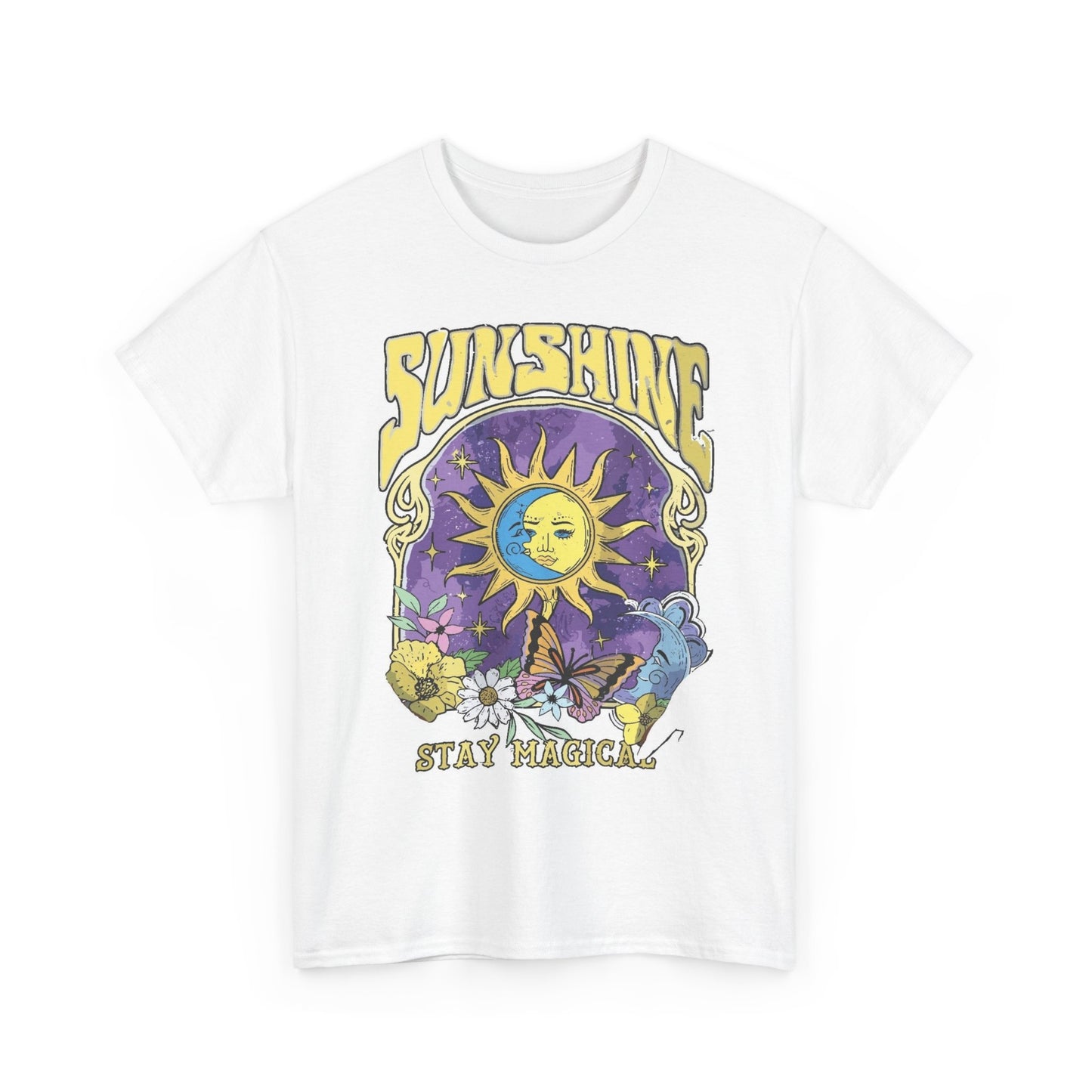 Sunshine Stay Magical Graphic T Shirt Vintage Retro Apparel Heavy Cotton Tee