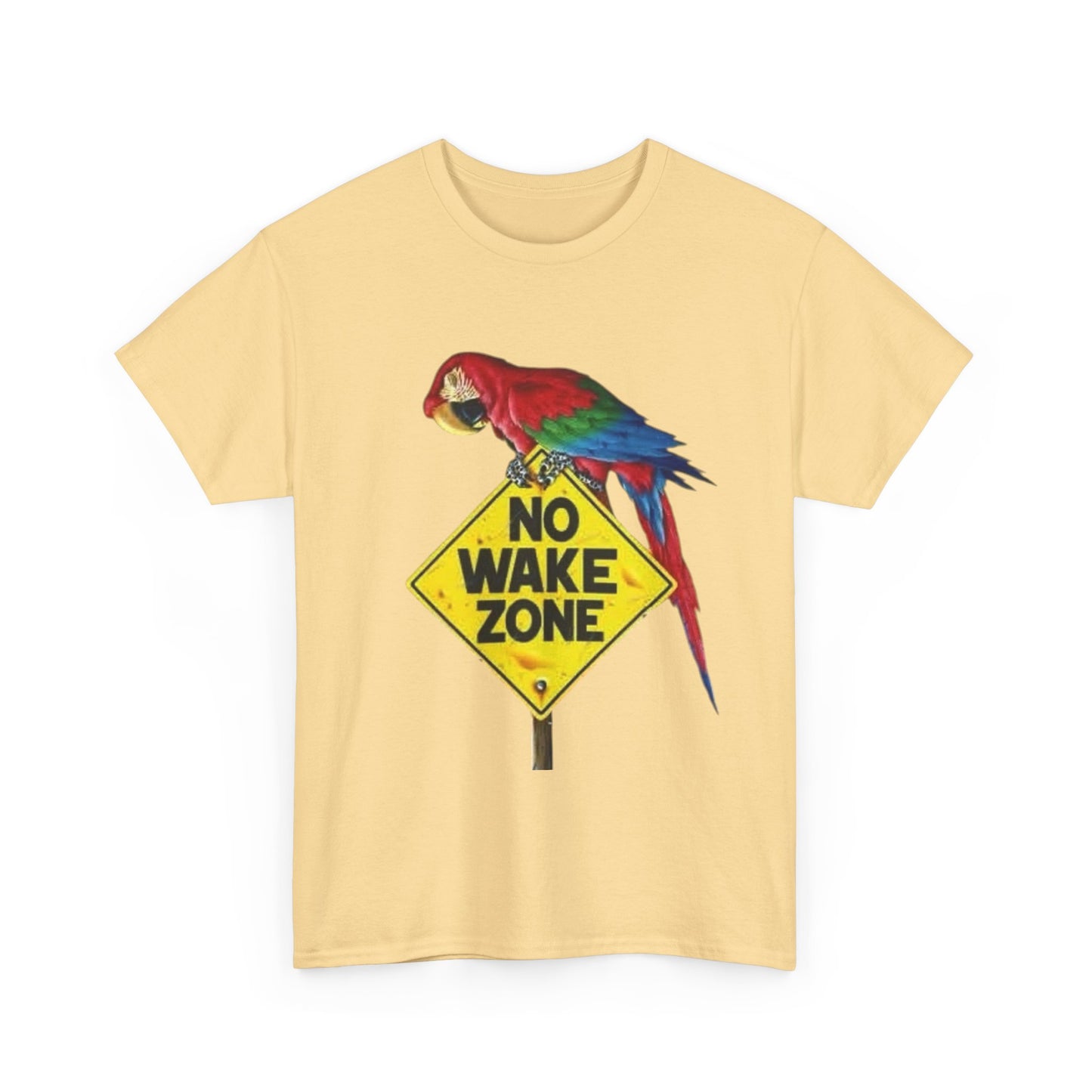 No Wake Zone Parrots Buffett Graphic T-Shirt Unisex Heavy Cotton Tee NEW