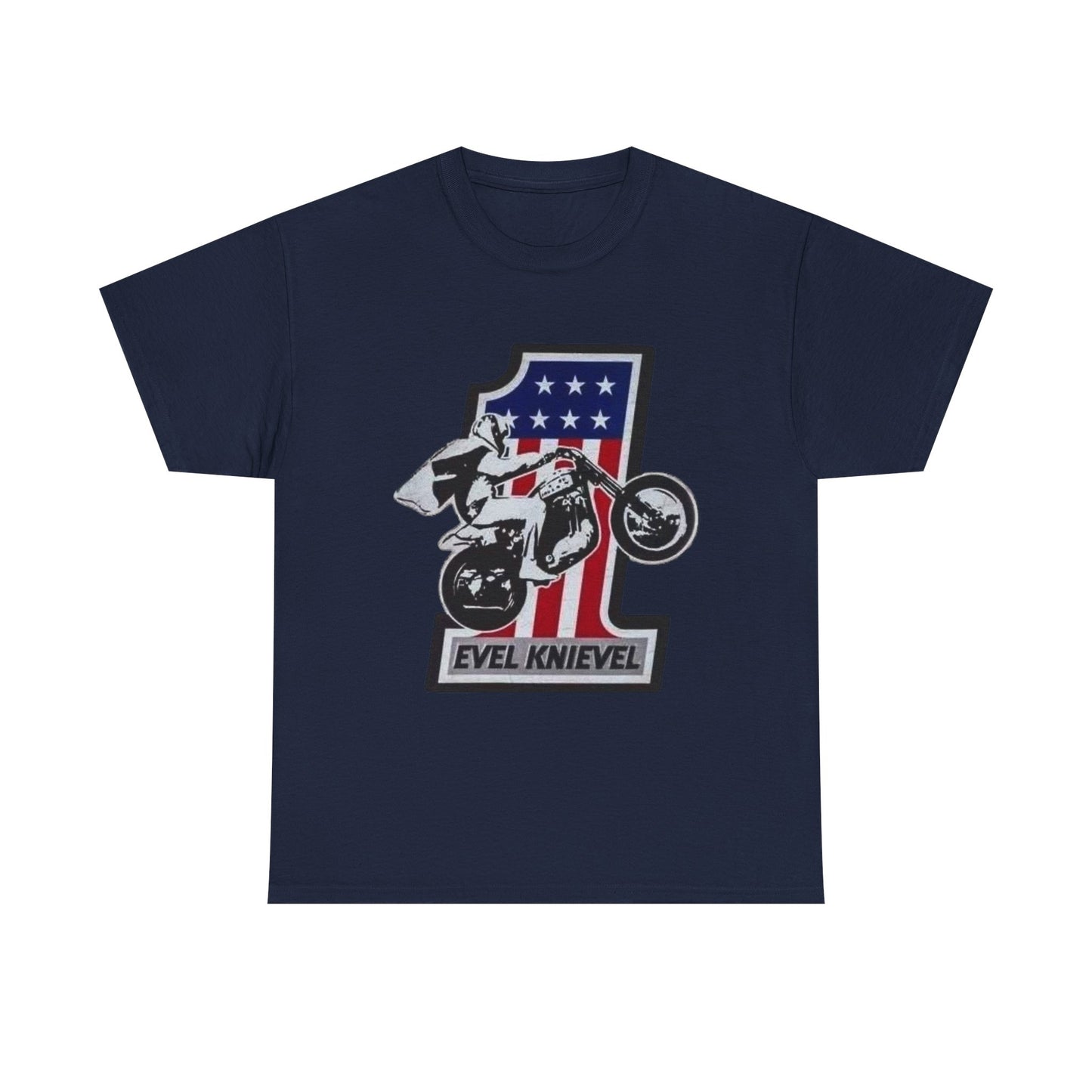 Evel Knievel Motorcycles Graphic T-Shirt Unisex Heavy Cotton Tee GIFT NEW