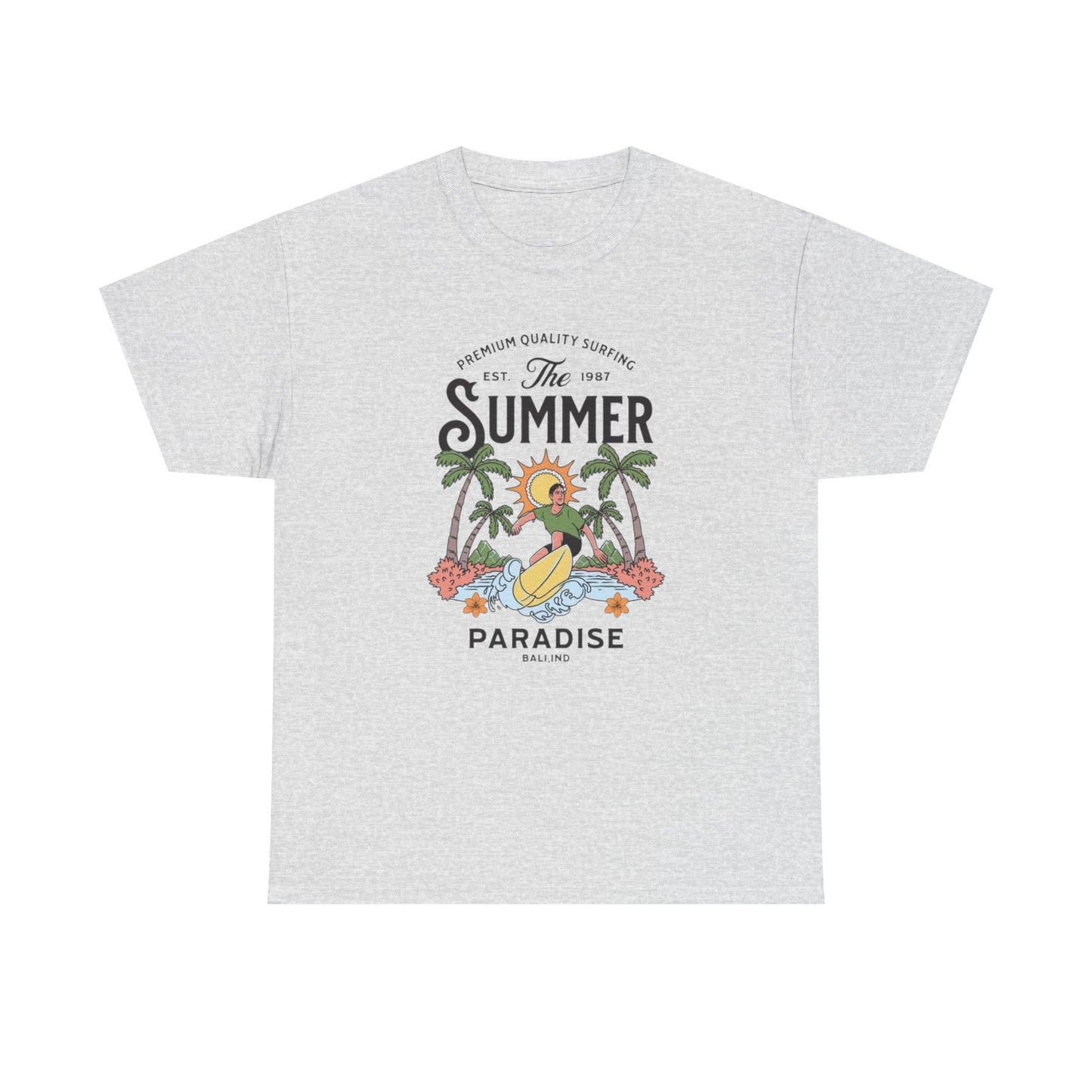 Summer Surfing Paradise Graphic T Shirt S-5XL NEW Unisex Heavy Cotton Tee