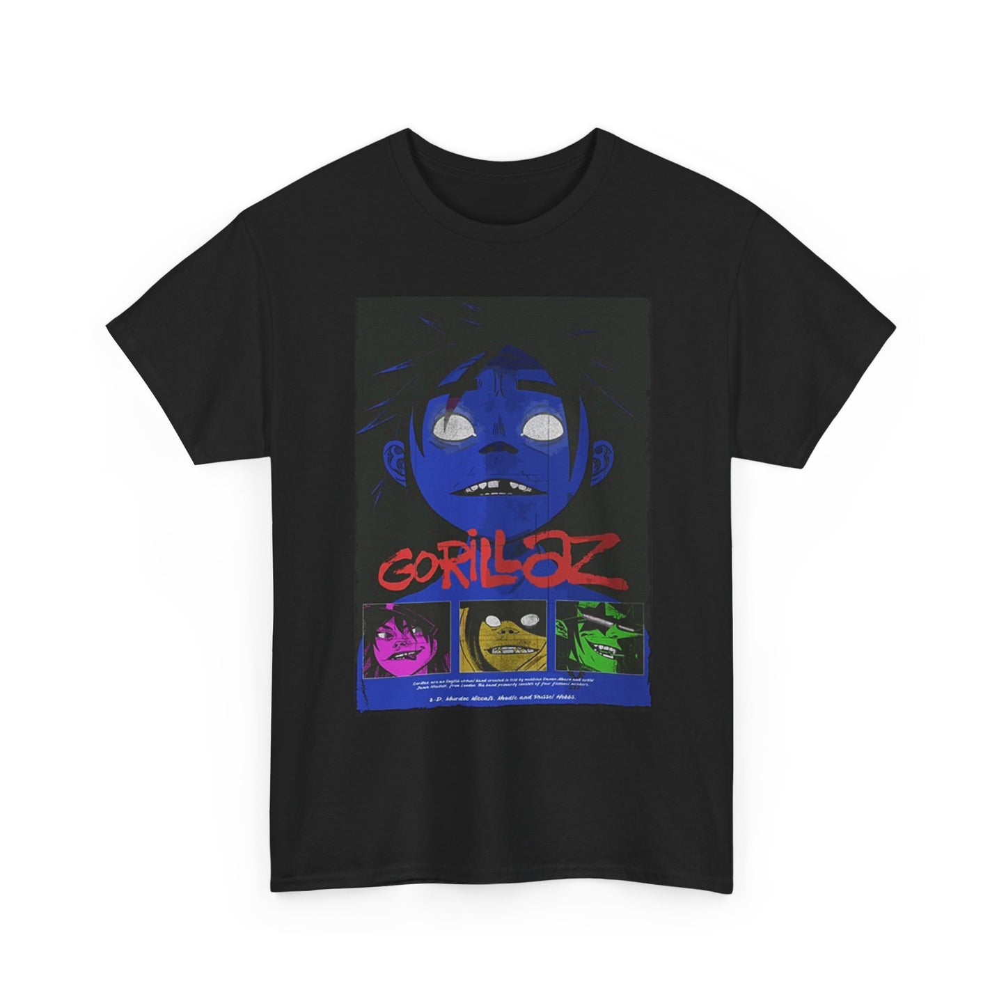Gorillaz Graphic T Shirt Vintage Poster Rock  Unisex Heavy Cotton Tee