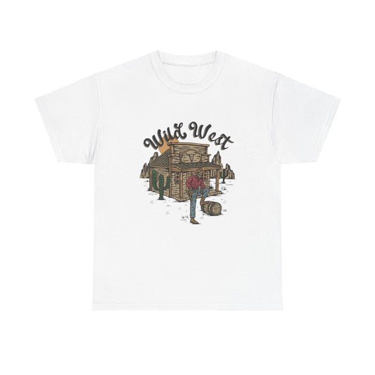 Wild West Skeleton Graphic T Shirt Unisex Heavy Cotton Tee New Gift
